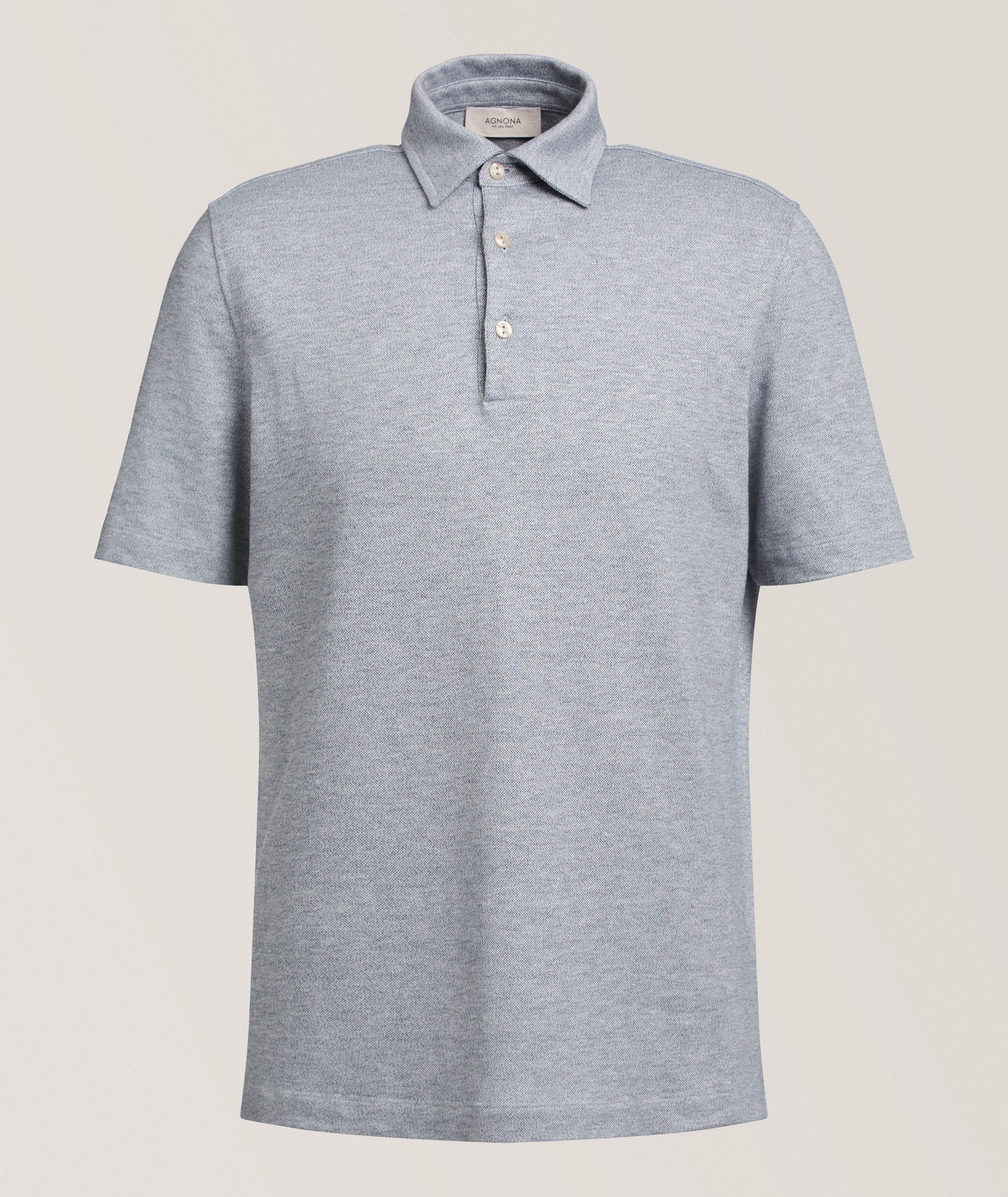 Linen-Cotton Pique Polo  image 0