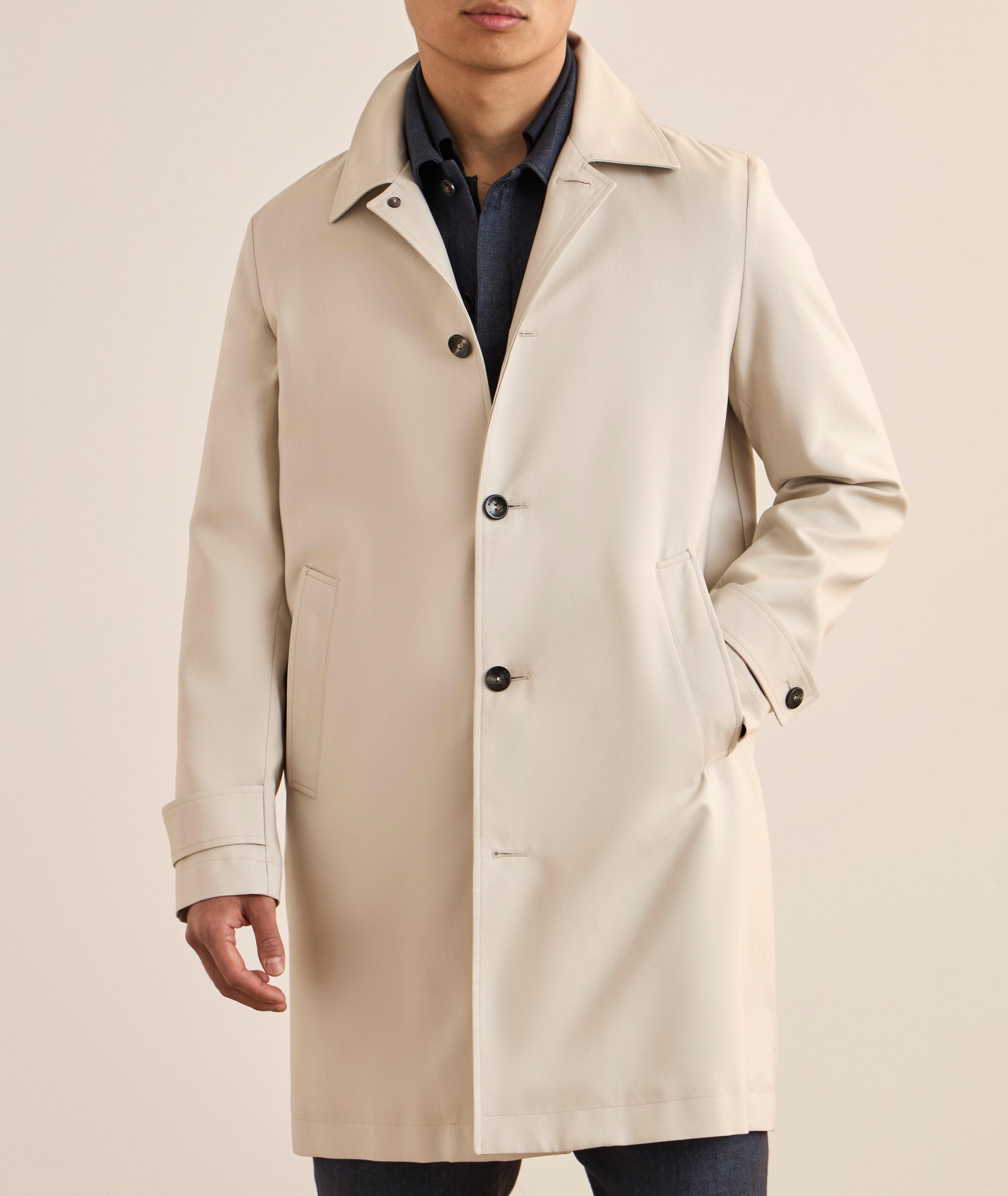 Bonded Silk-Blend Trench Coat image 1