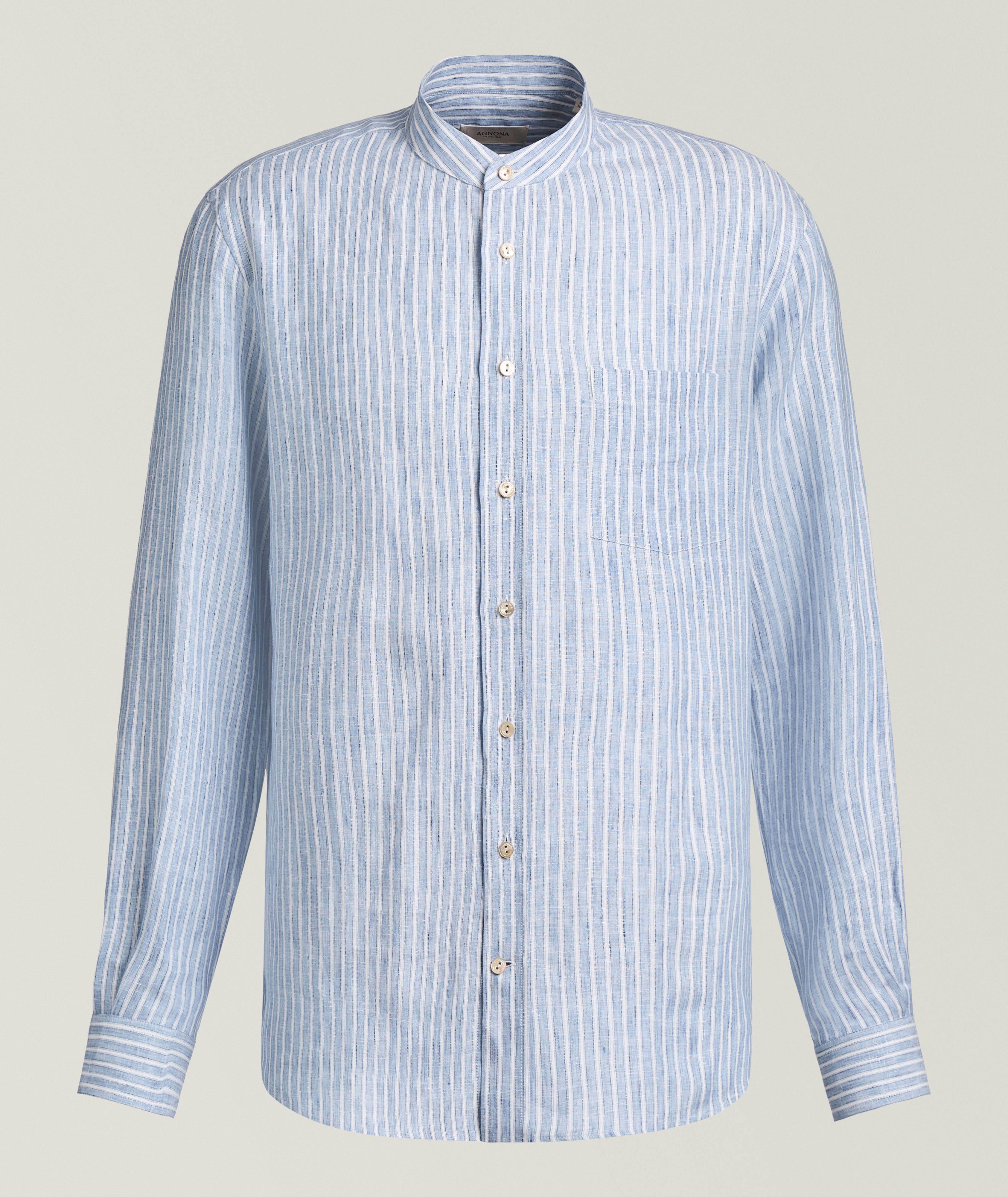 Agnona Striped Linen Casual Shirt 
