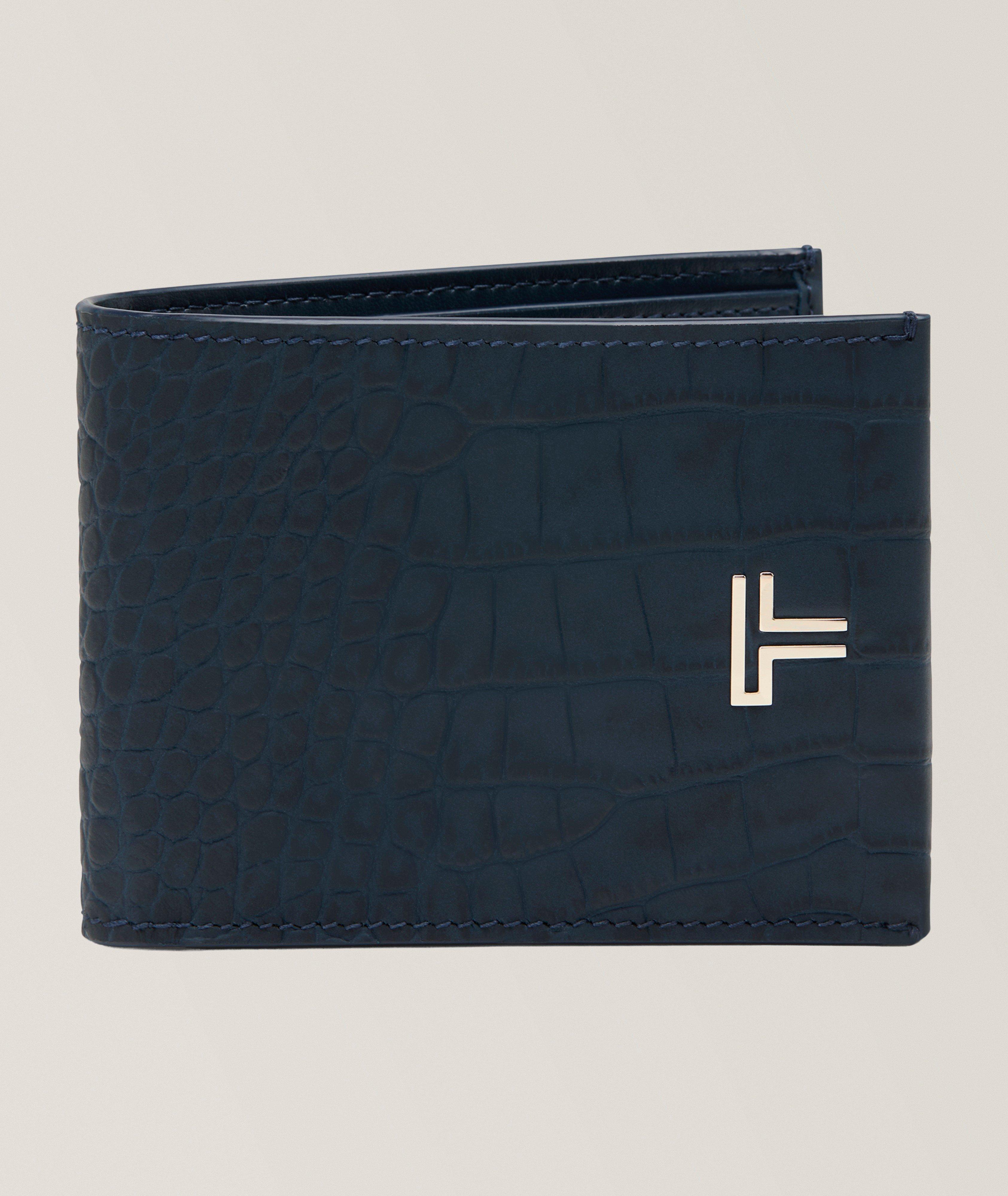 Portefeuille double volets Turin cuir imprimé-crocodile image 0