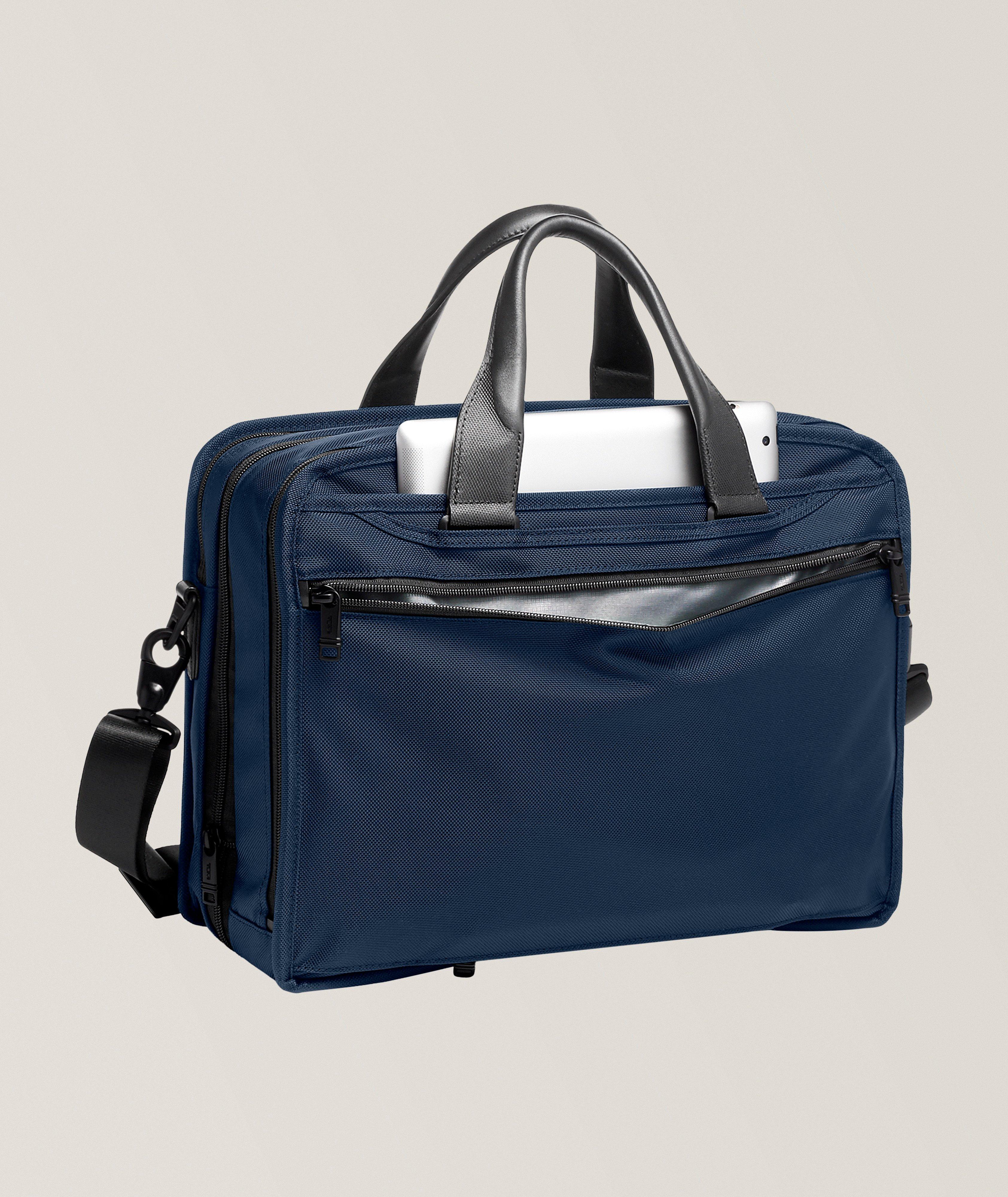 TUMI NVY ALPHA EXP ORG LAPTOP TOP ZIP BRIEFCASE image 1