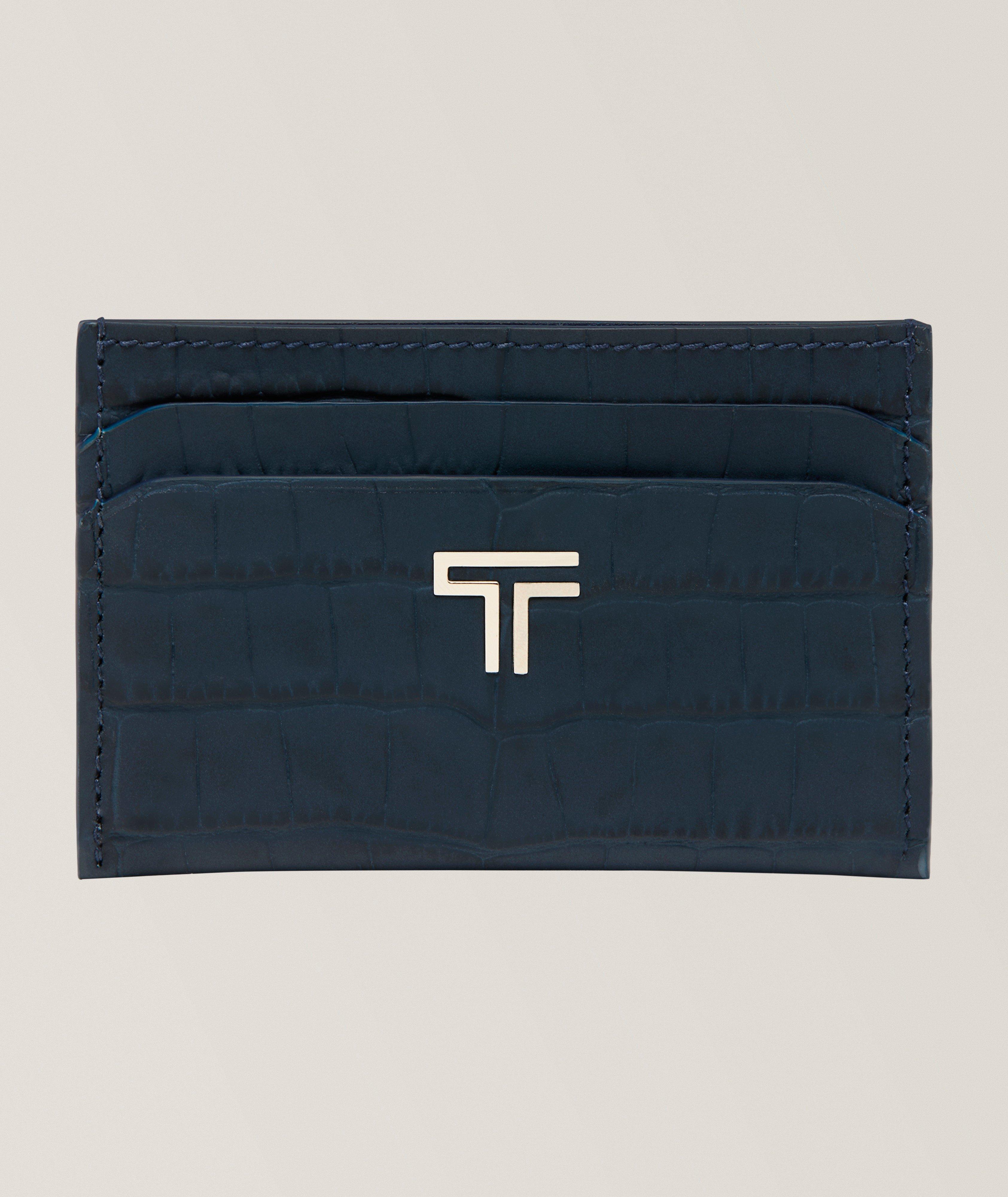 Porte-cartes mince Turin cuir à imprimé-crocodile image 0