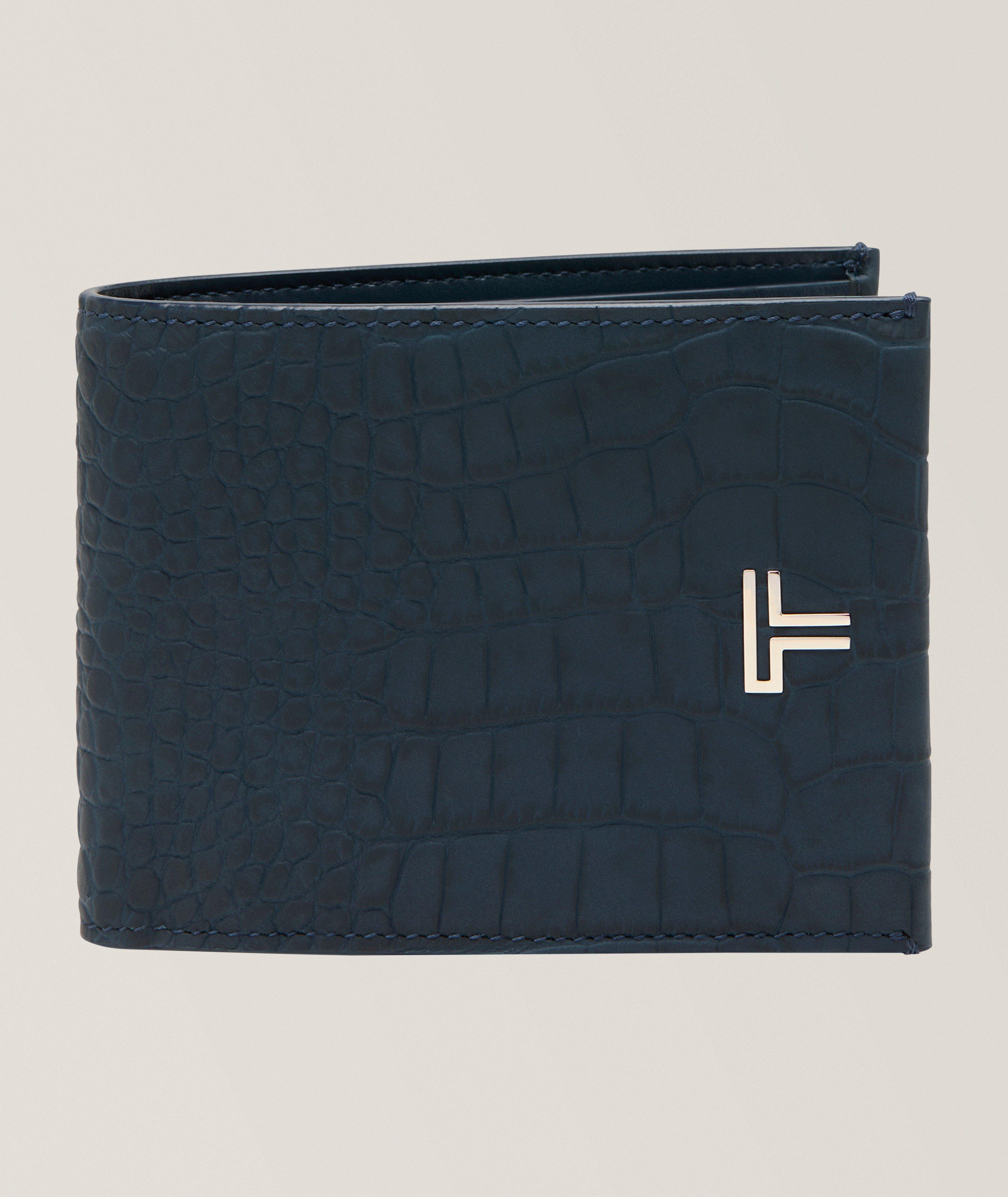 Portefeuille pliant cuir imprimé crocodile Turin image 0