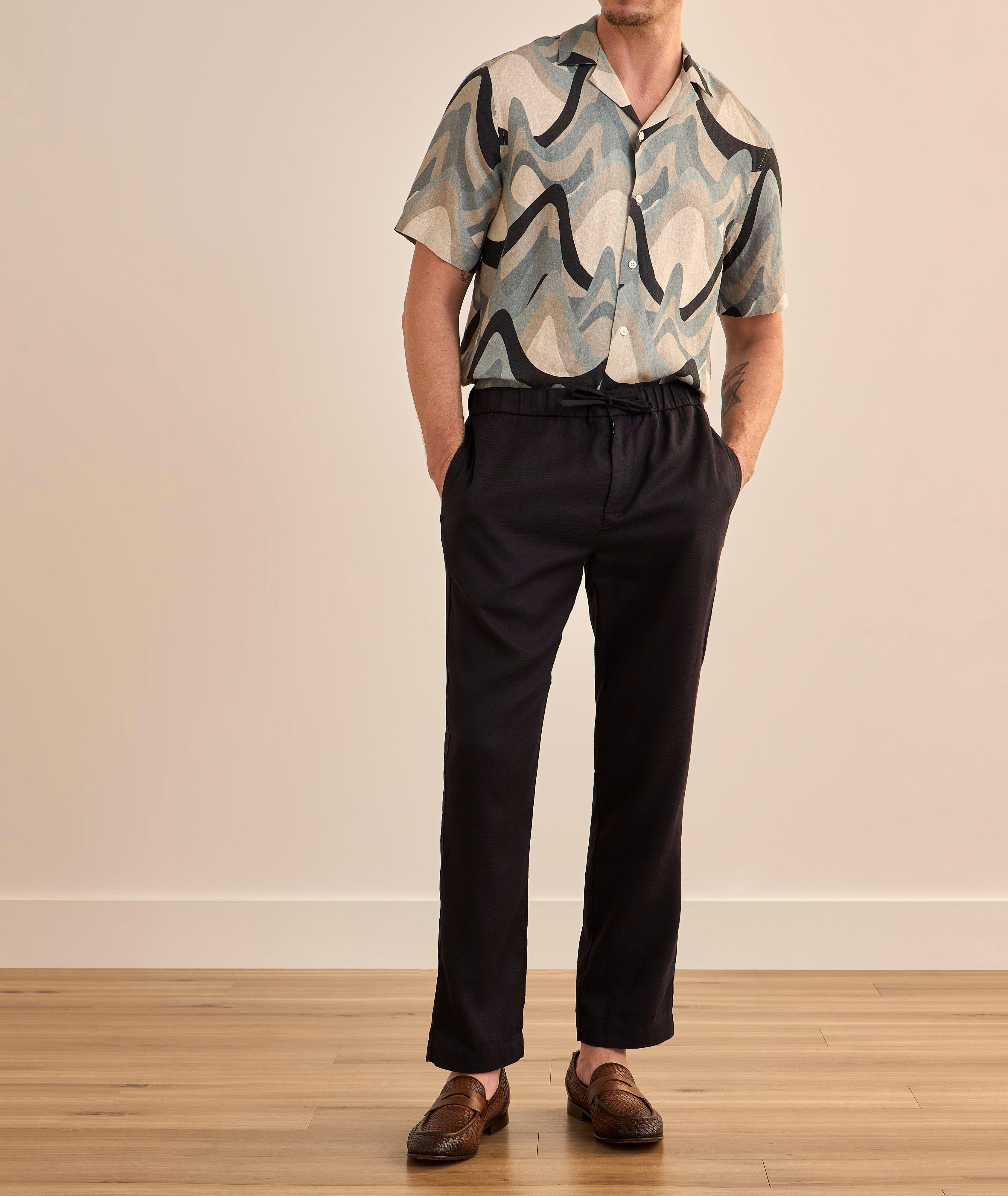 Oscar Linen-Cotton Chinos  image 3