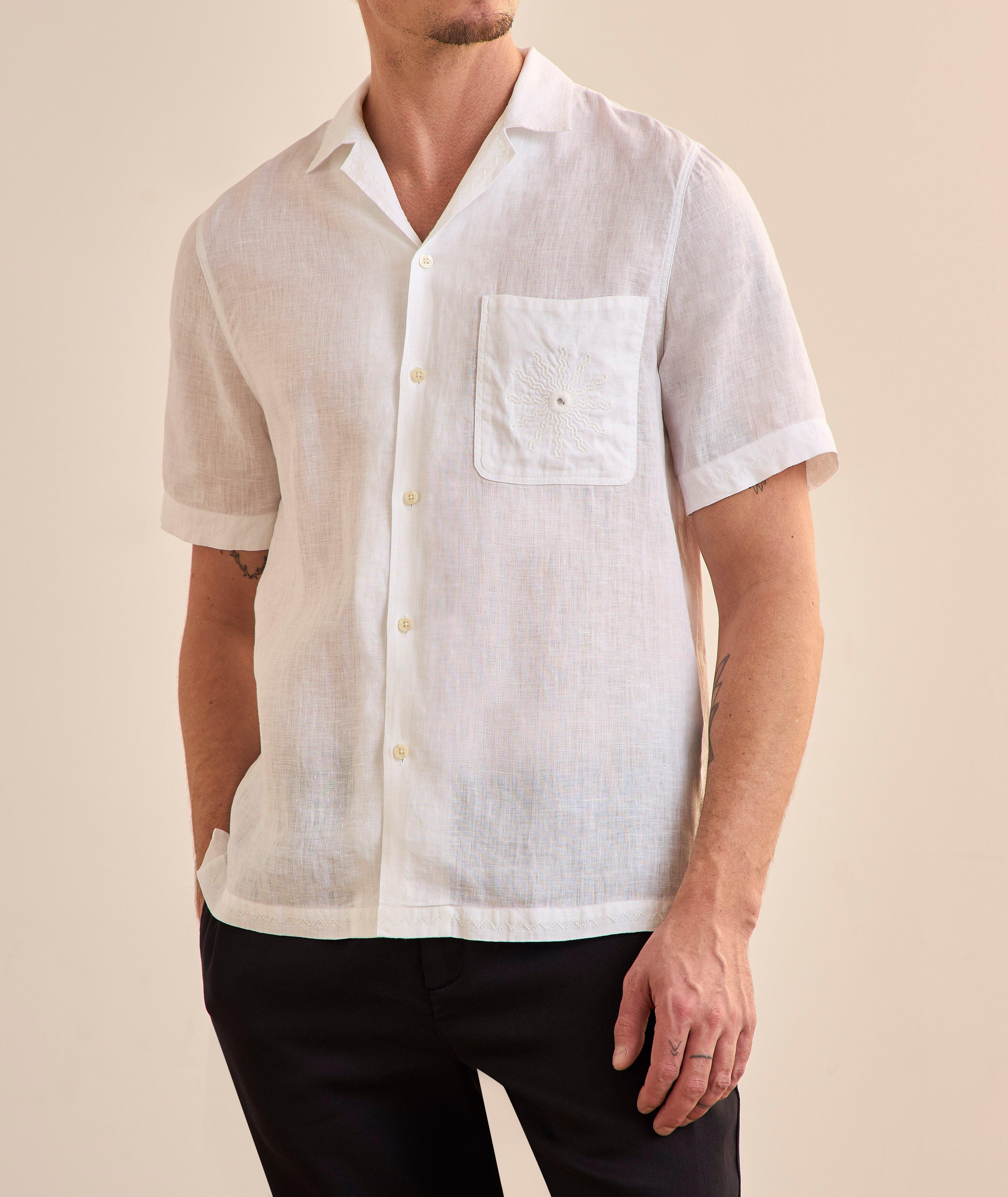 Alves Embroidered Linen Camp Shirt  image 1