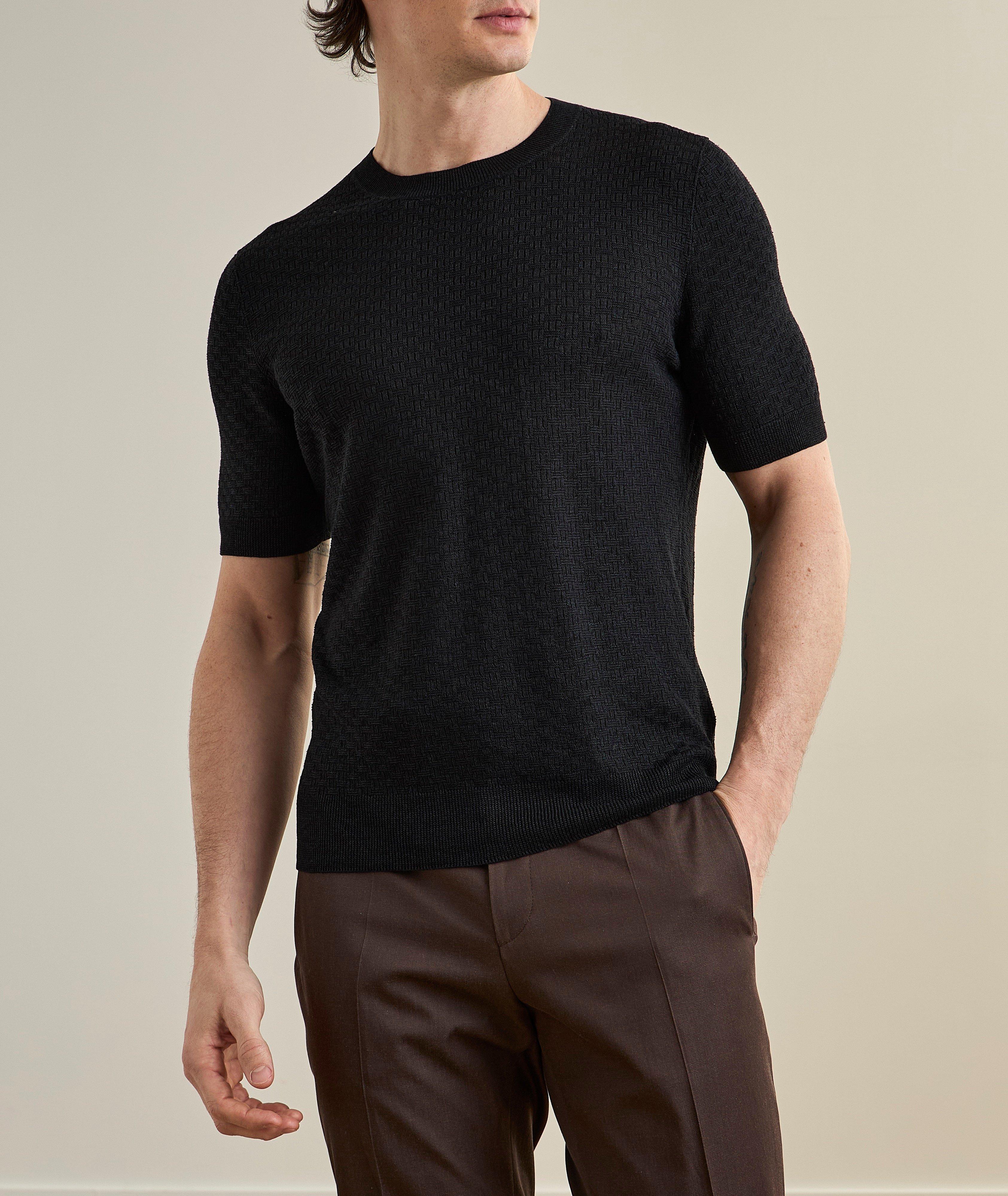 Gran Sasso Flax-Cotton Basketweave-Knit T-Shirt | T-Shirts | Harry