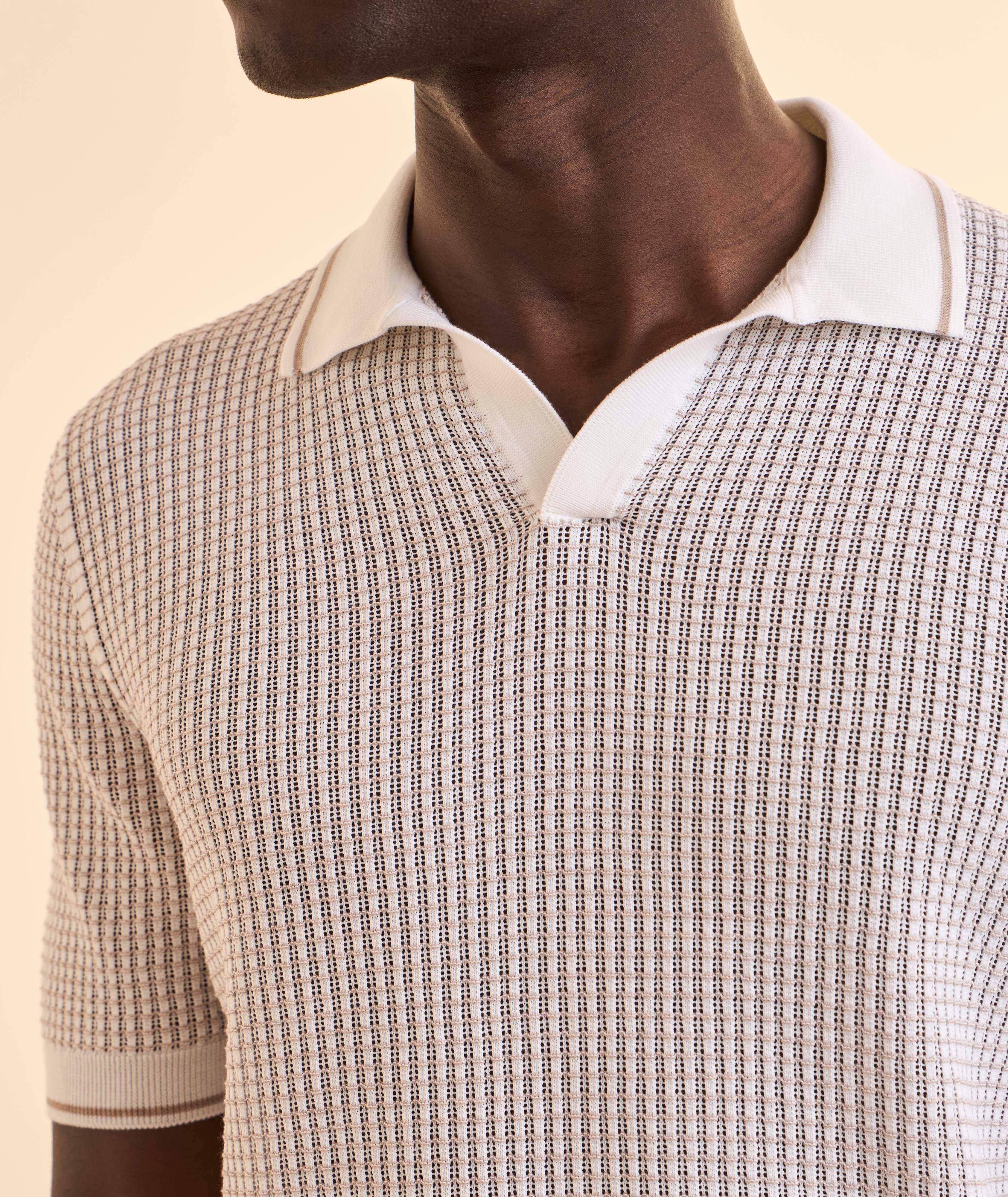 Polo coton tricot texturé image 3