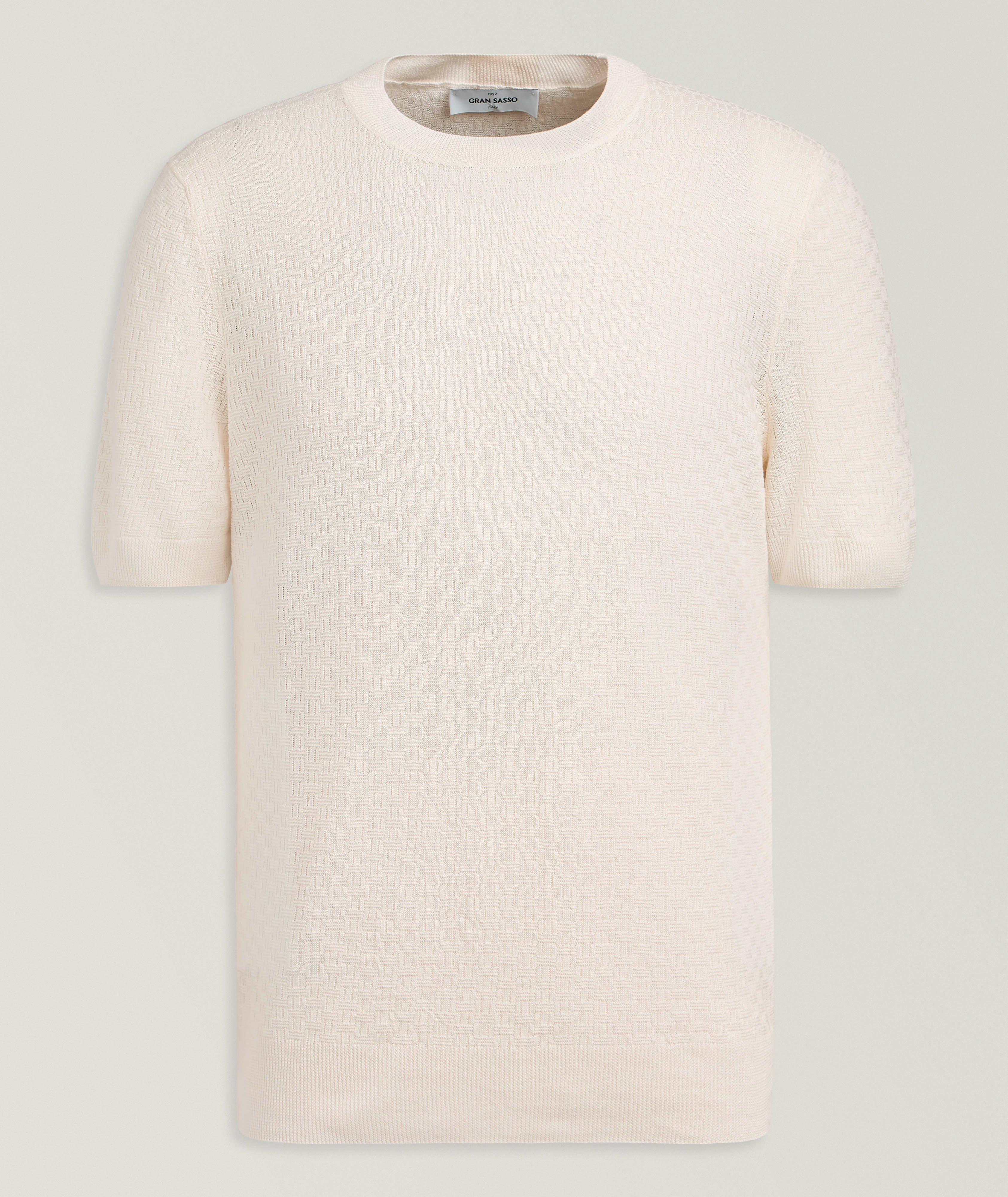 Gran Sasso Flax-Cotton Basketweave-Knit T-Shirt | T-Shirts | Harry