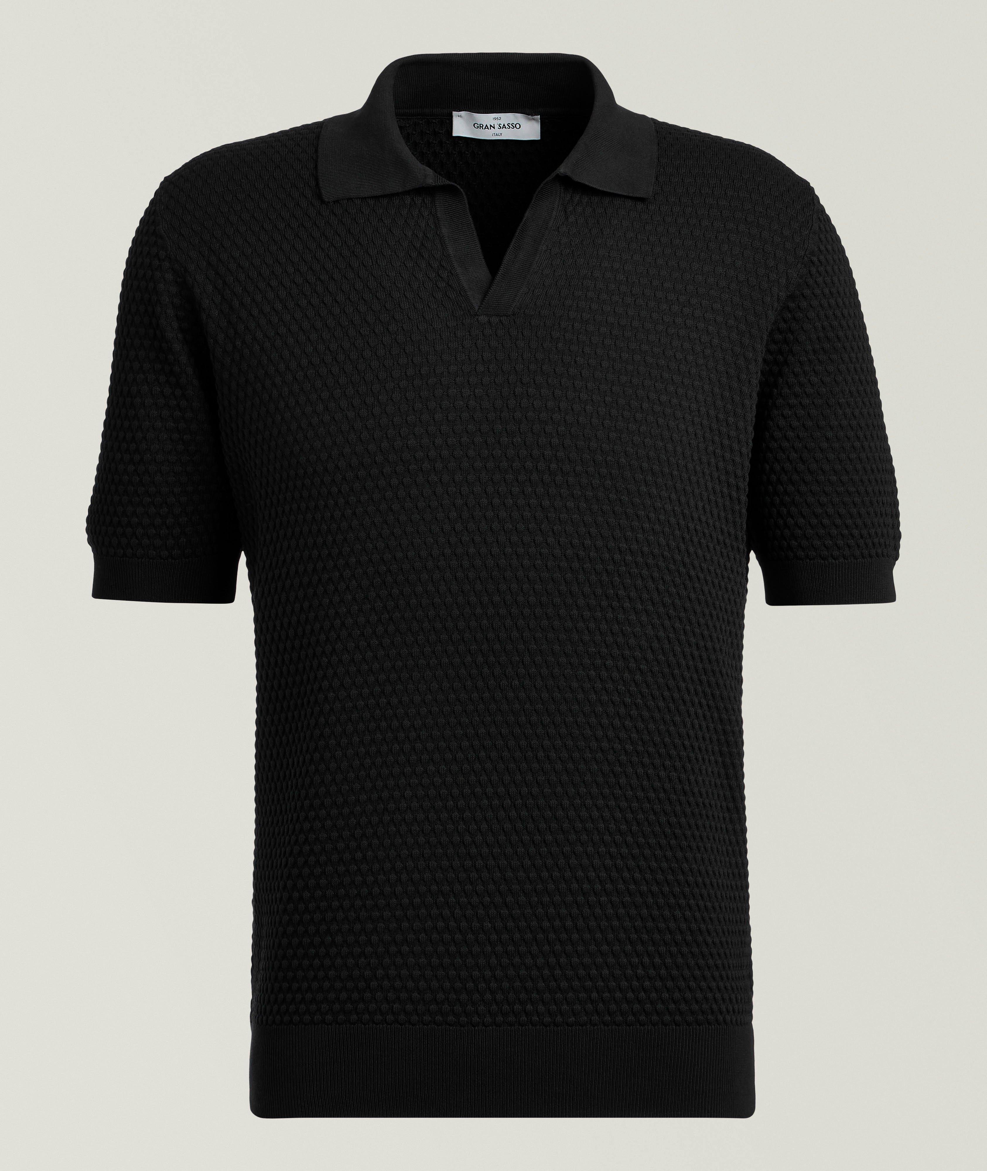 Textured Cotton Knit Polo  image 0