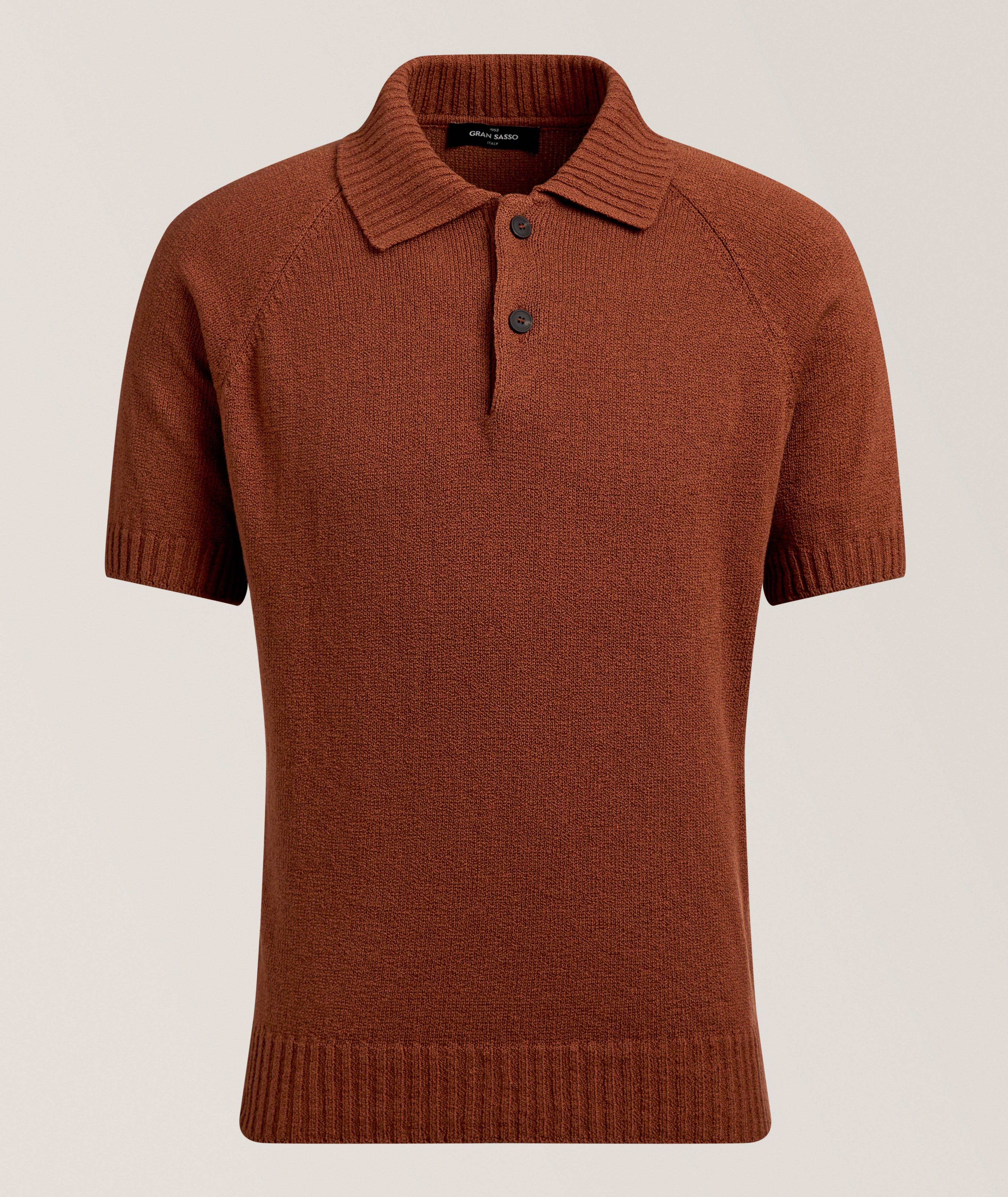 Gran Sasso Cotton-Cashmere Crêpe Knit Polo | Polos | Harry Rosen