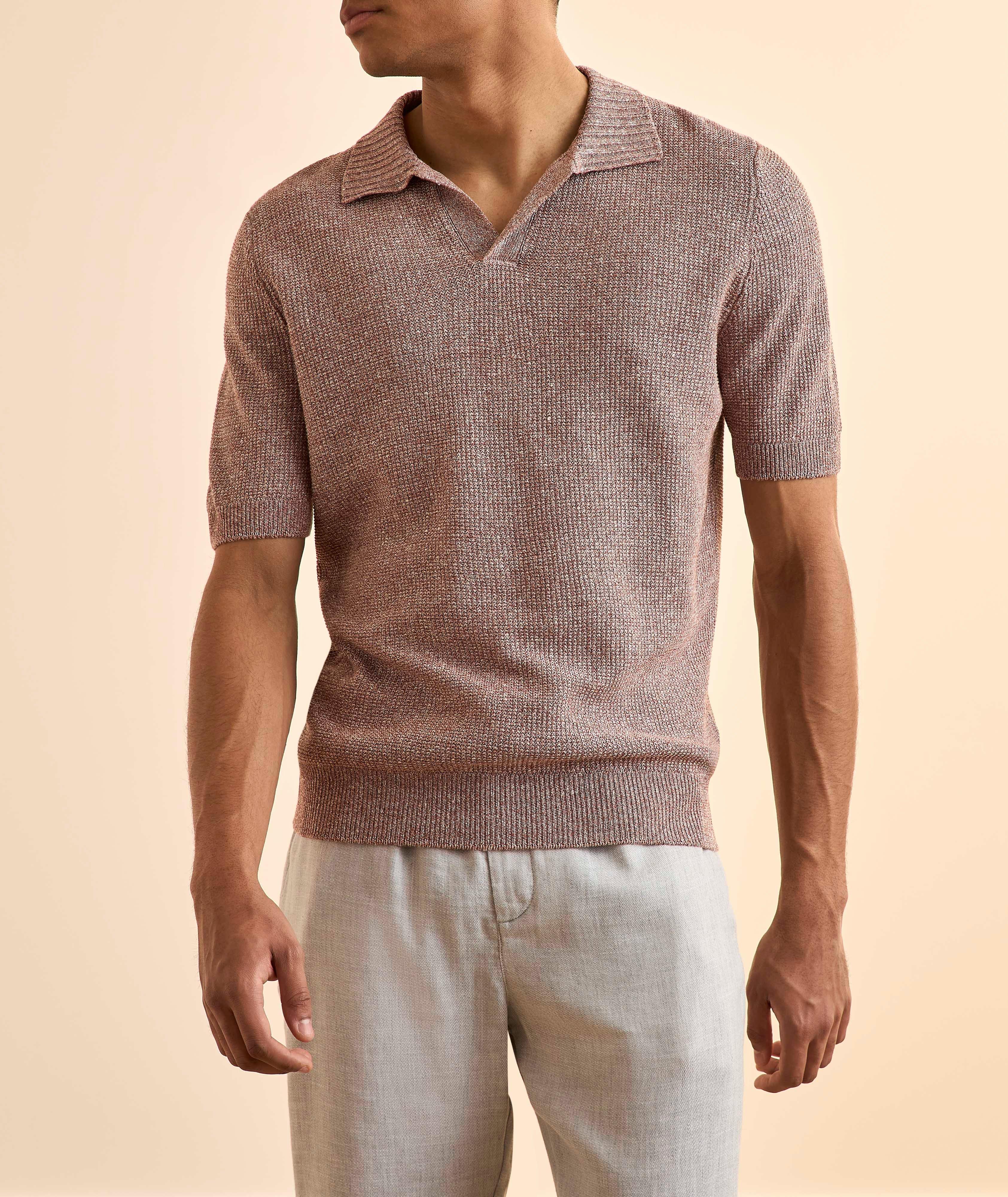 Marled Cotton-Linen Polo  image 1
