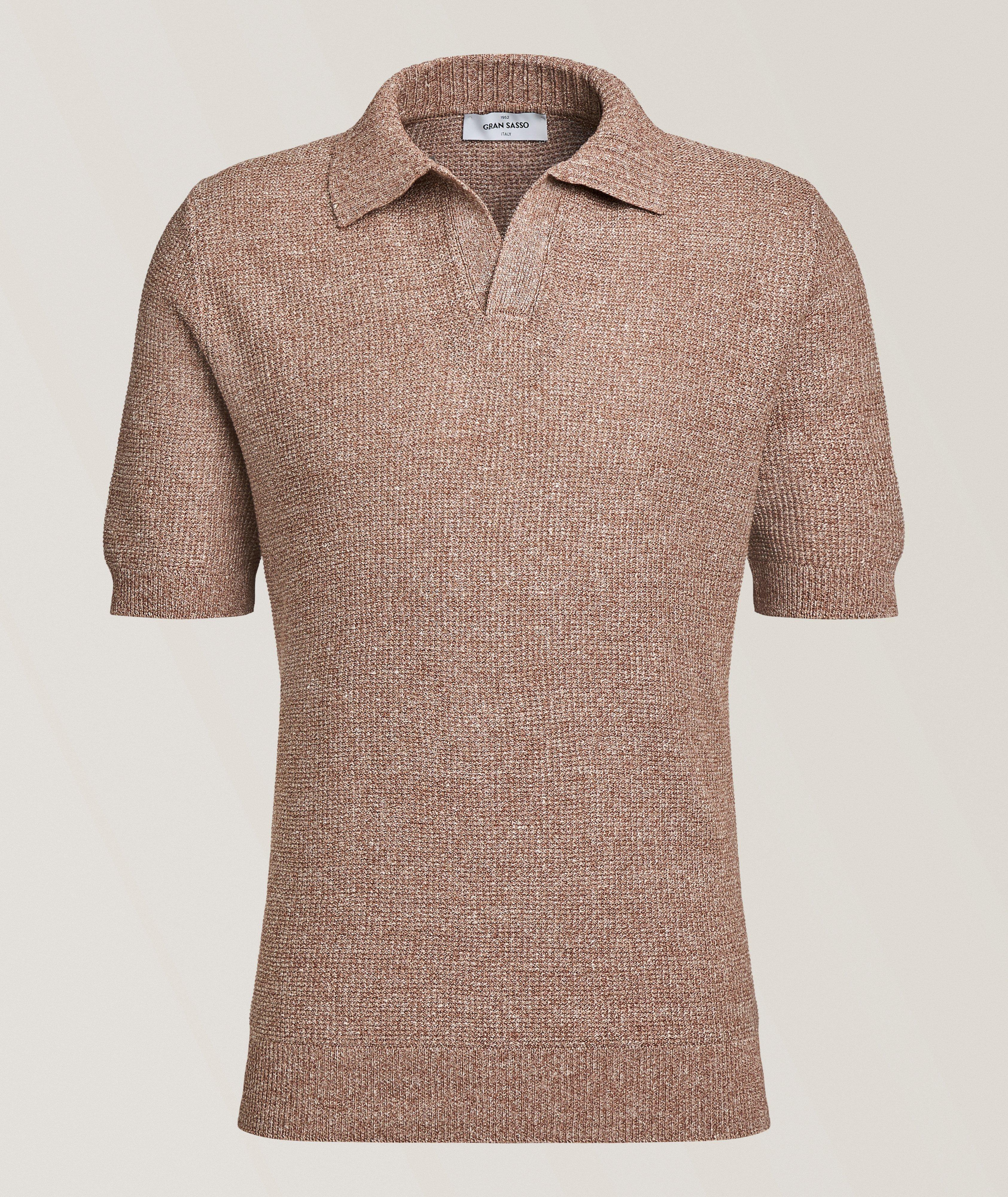 Marled Cotton-Linen Polo  image 0