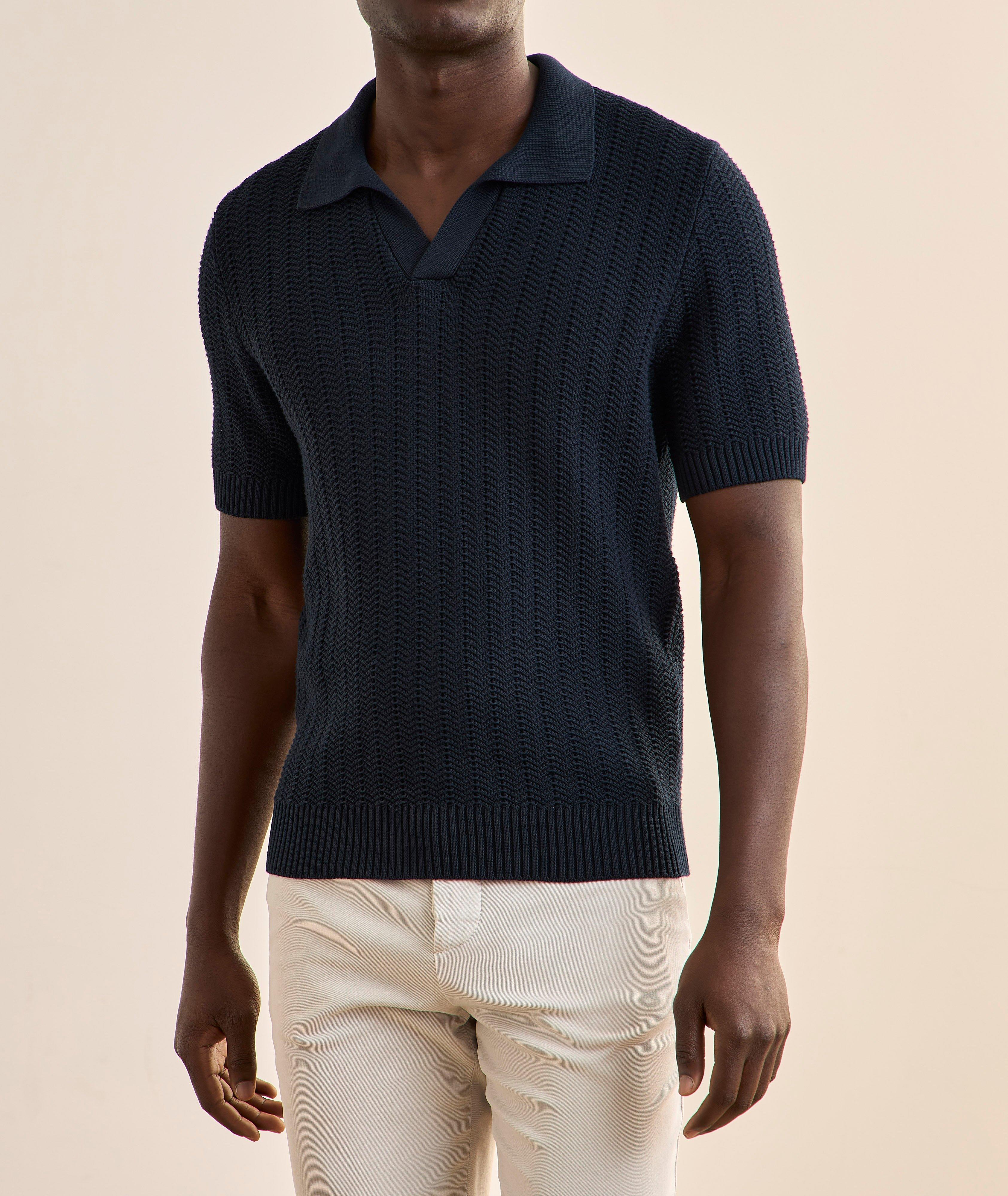 Polo coton maille chevrons image 1