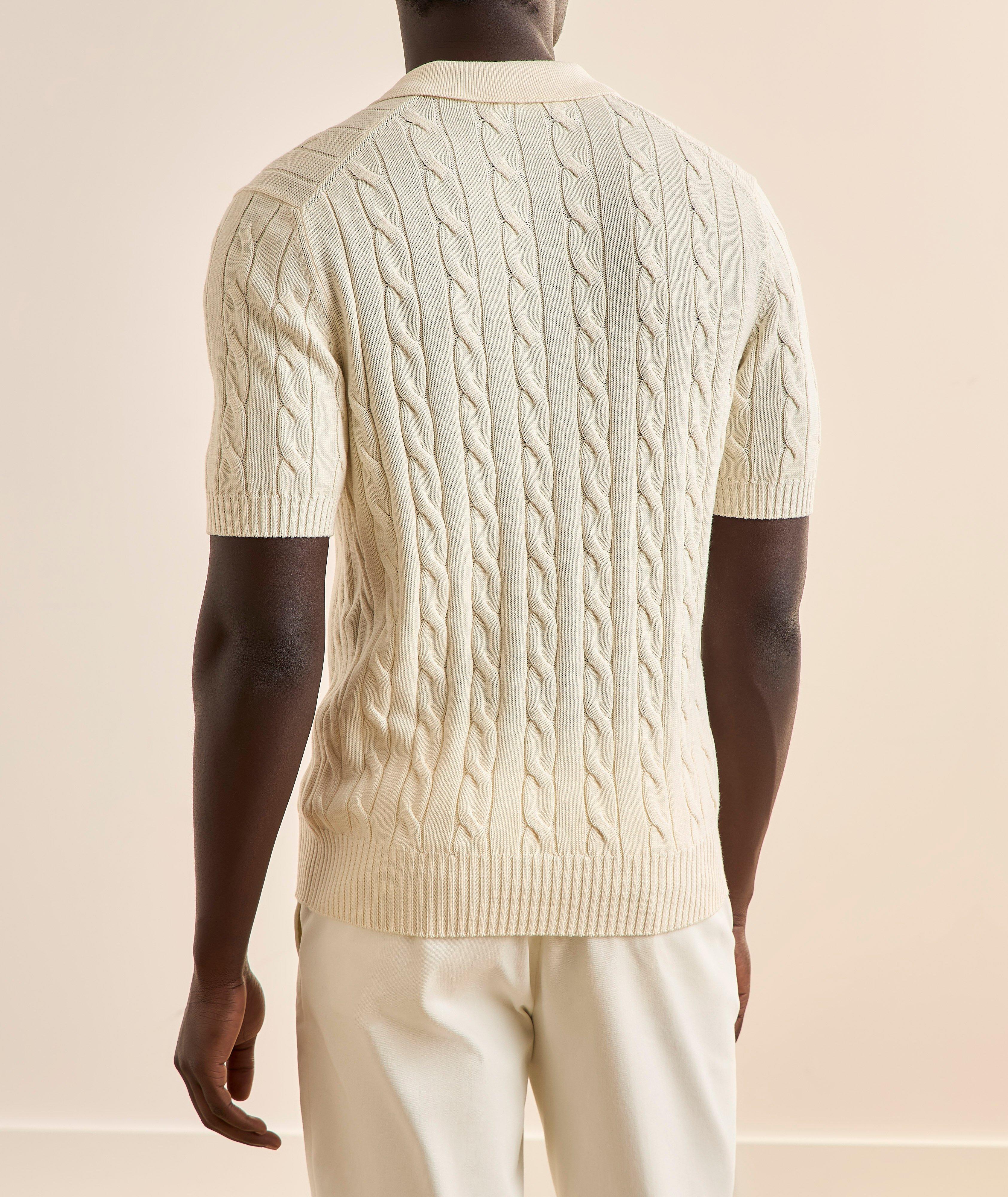 Cotton Cable-Knit Polo image 2