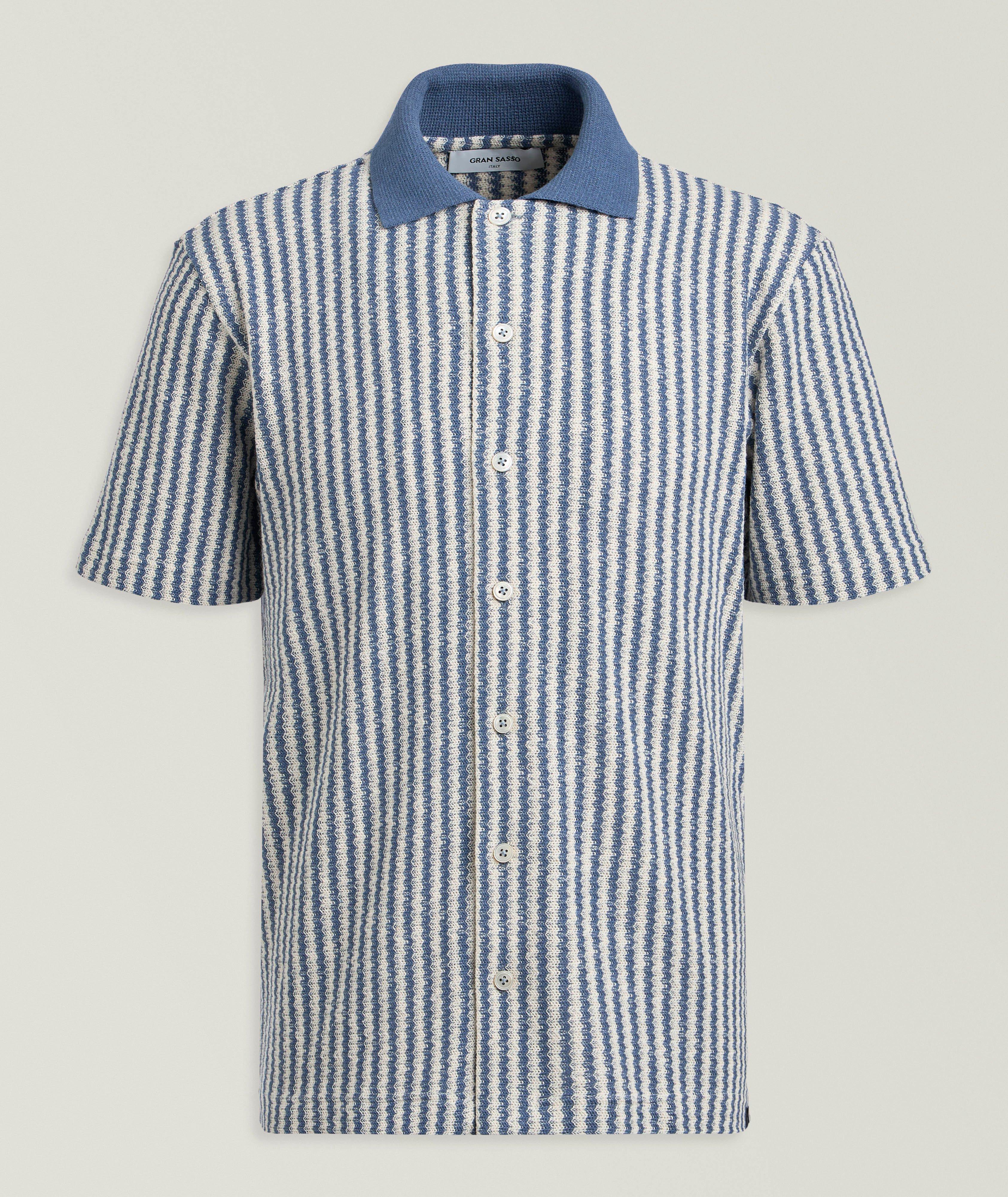 Gran Sasso Chemise tricot coton-mélange zigzag