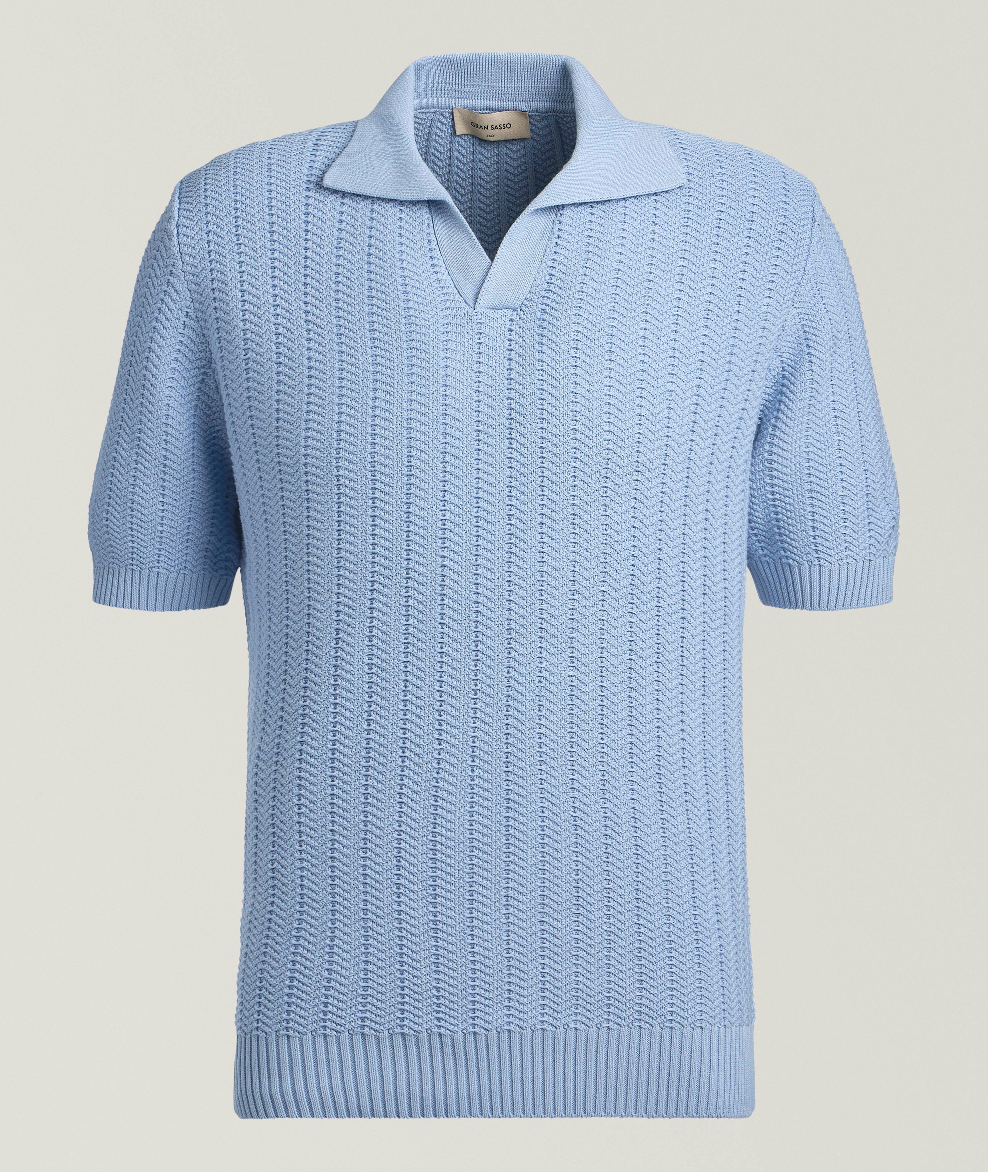 Gran Sasso Polo coton tricot-chevrons