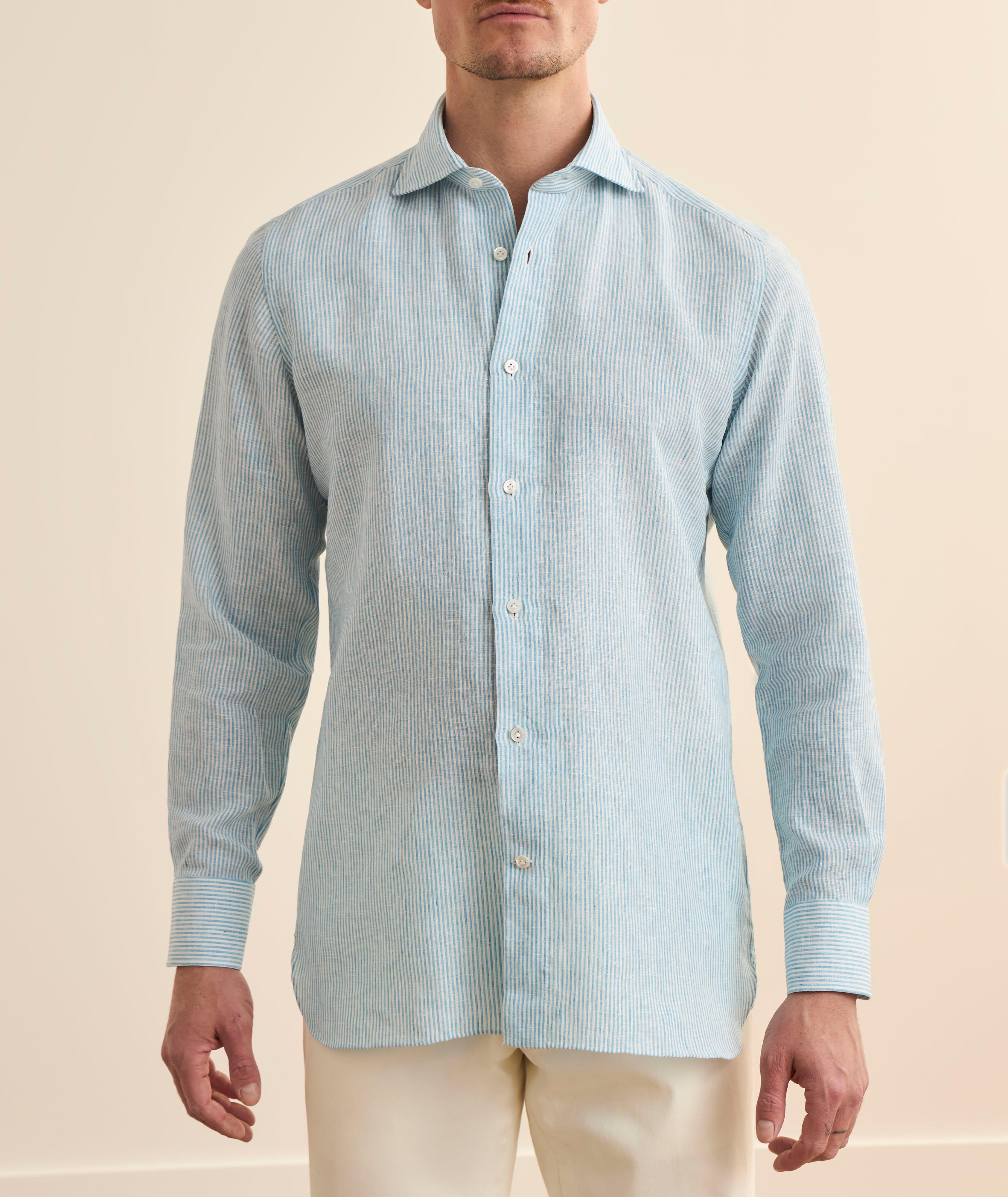 Chemise habillée lin à rayures Bengal image 1