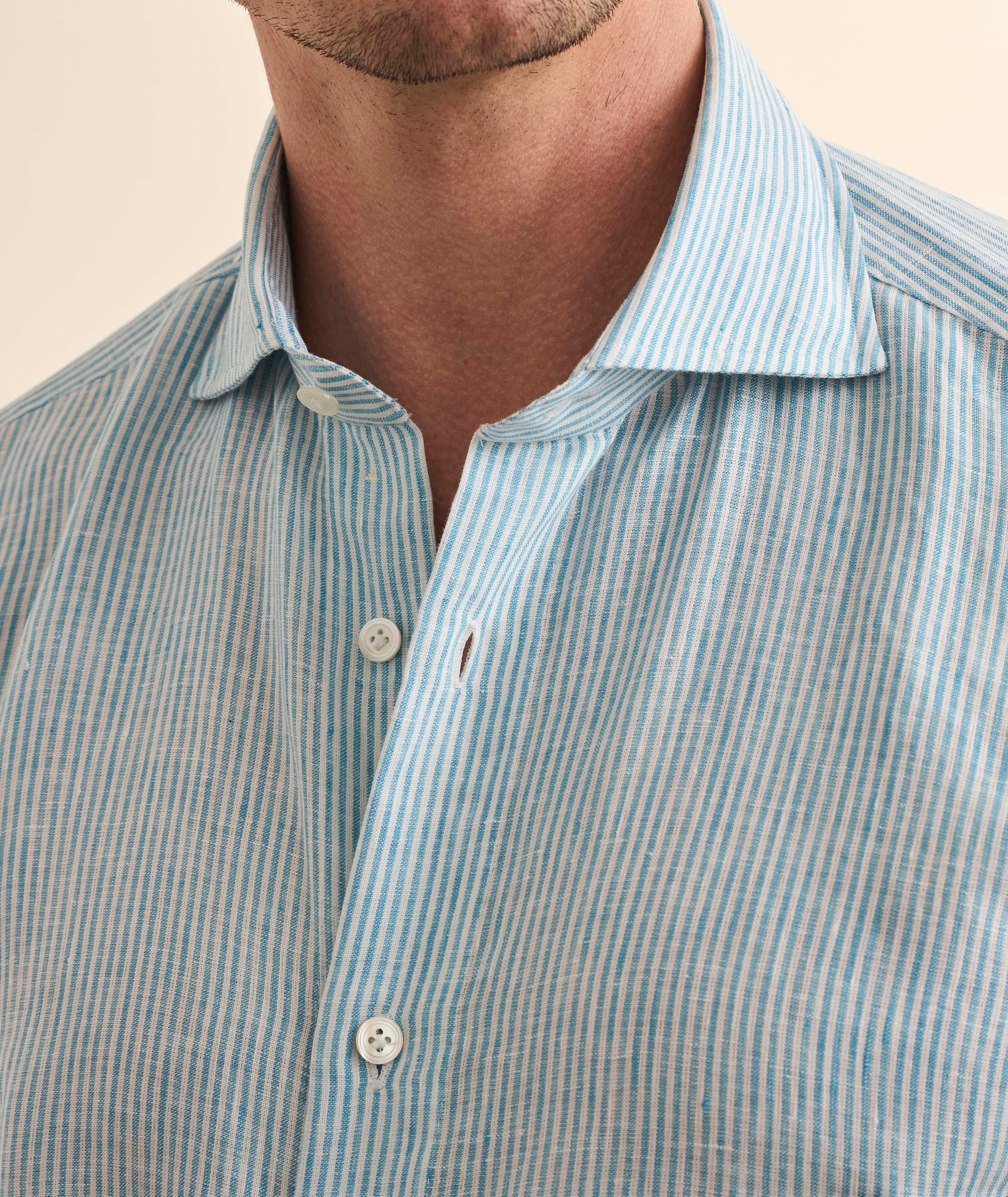 Chemise habillée lin à rayures Bengal image 3