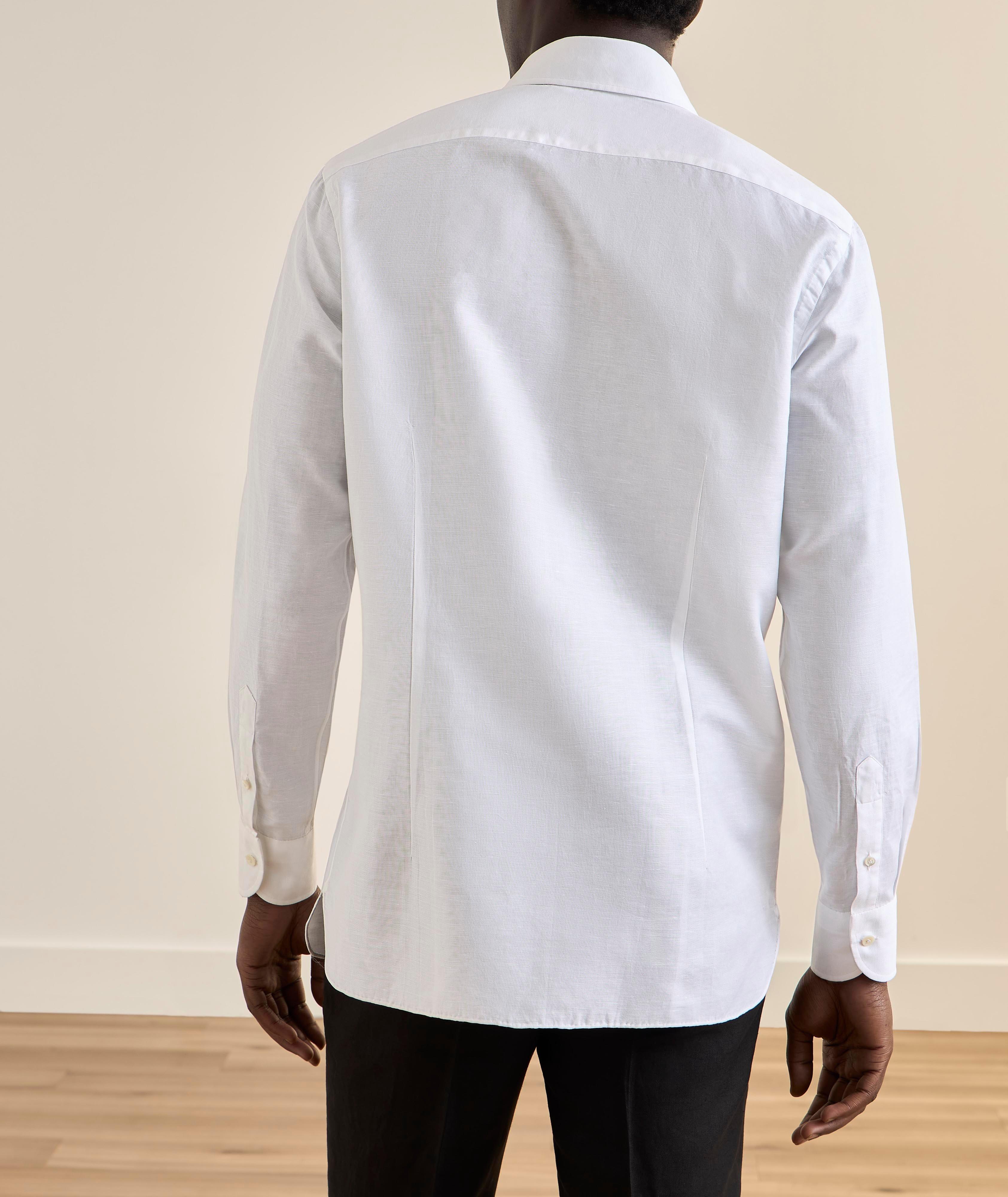 Chemise habillée coton lin uni image 2