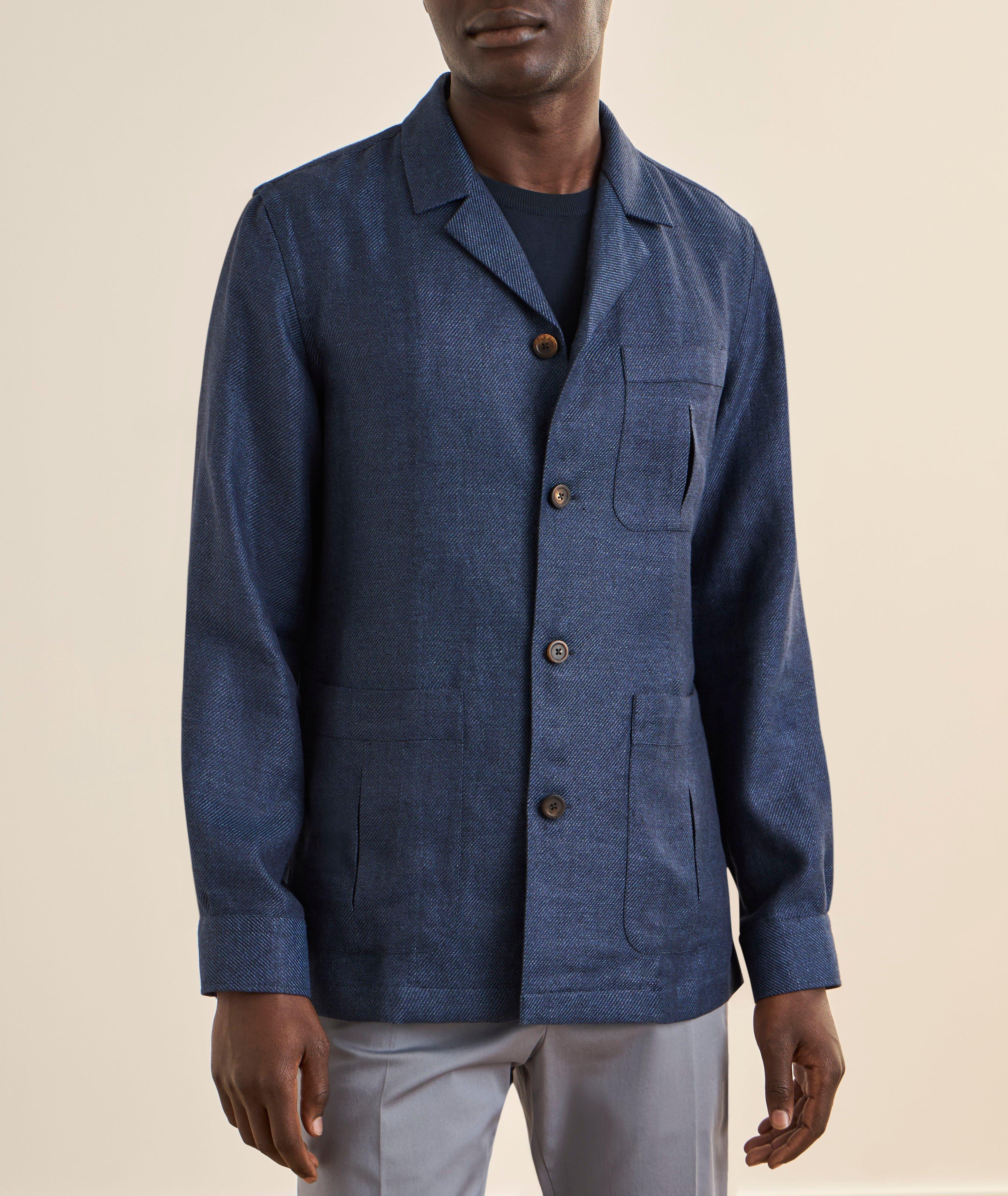 Linen-Blend Shirt Jacket image 1