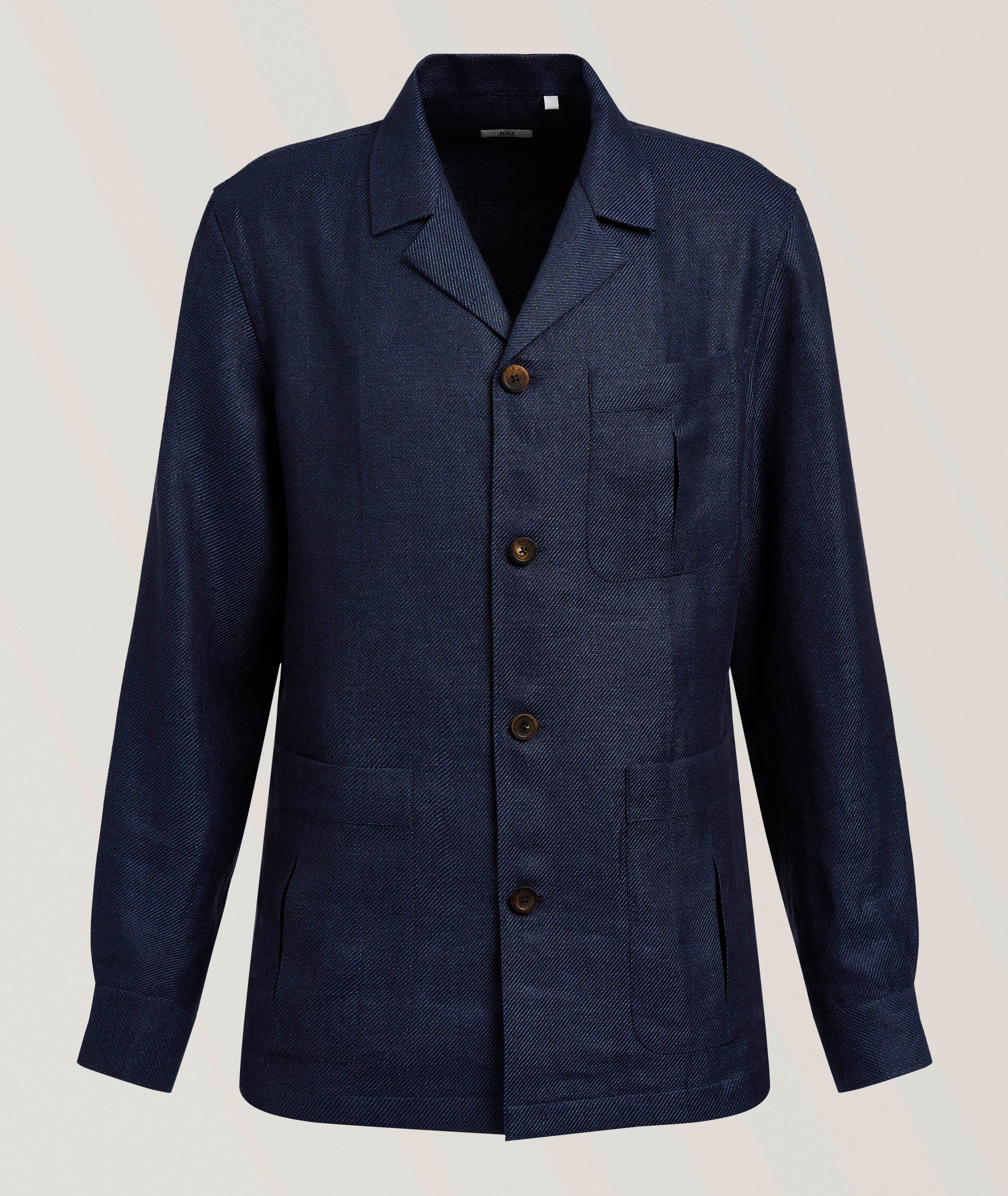 Linen-Blend Shirt Jacket image 0