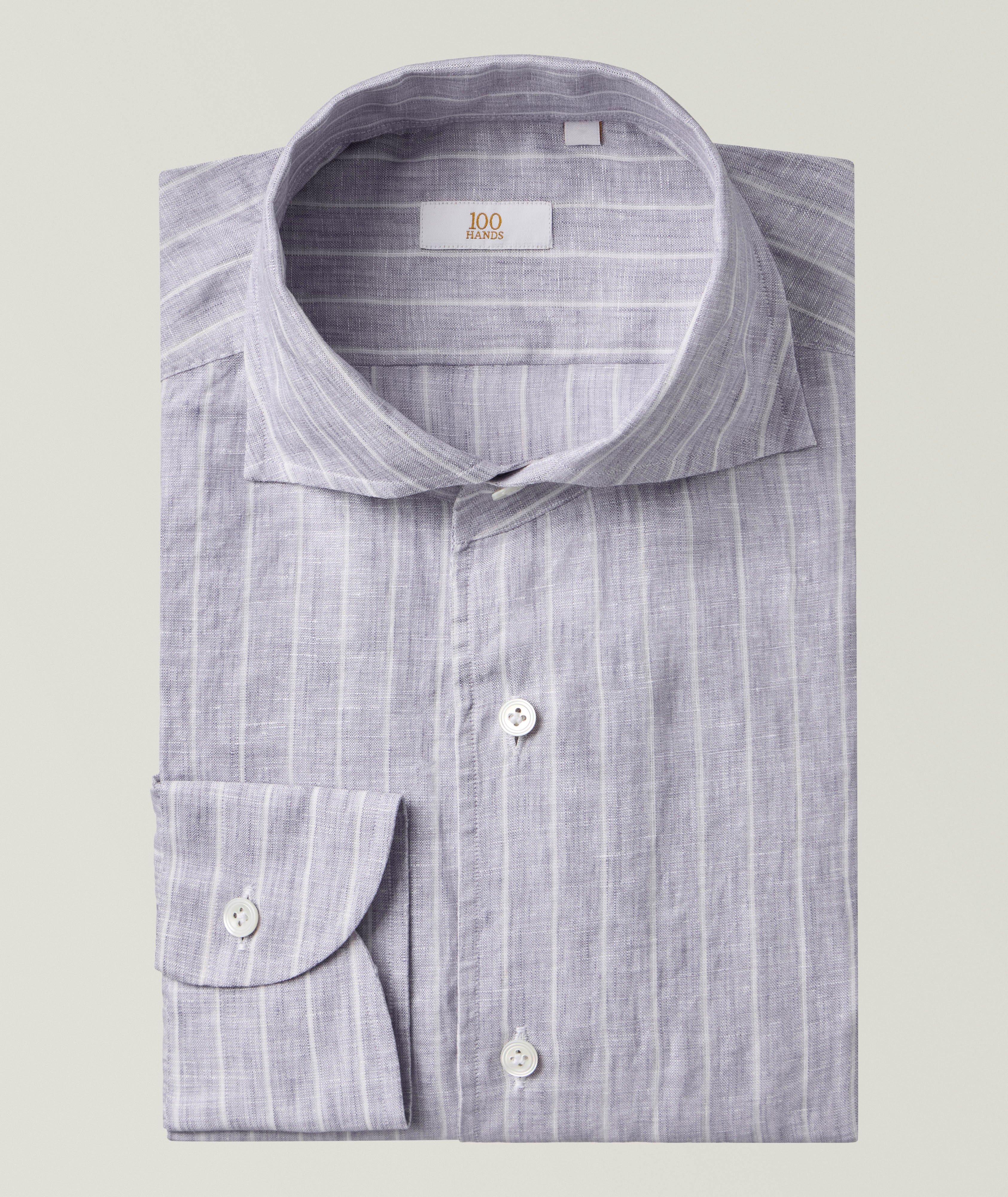 100 Hands Striped Linen Dress Shirt 