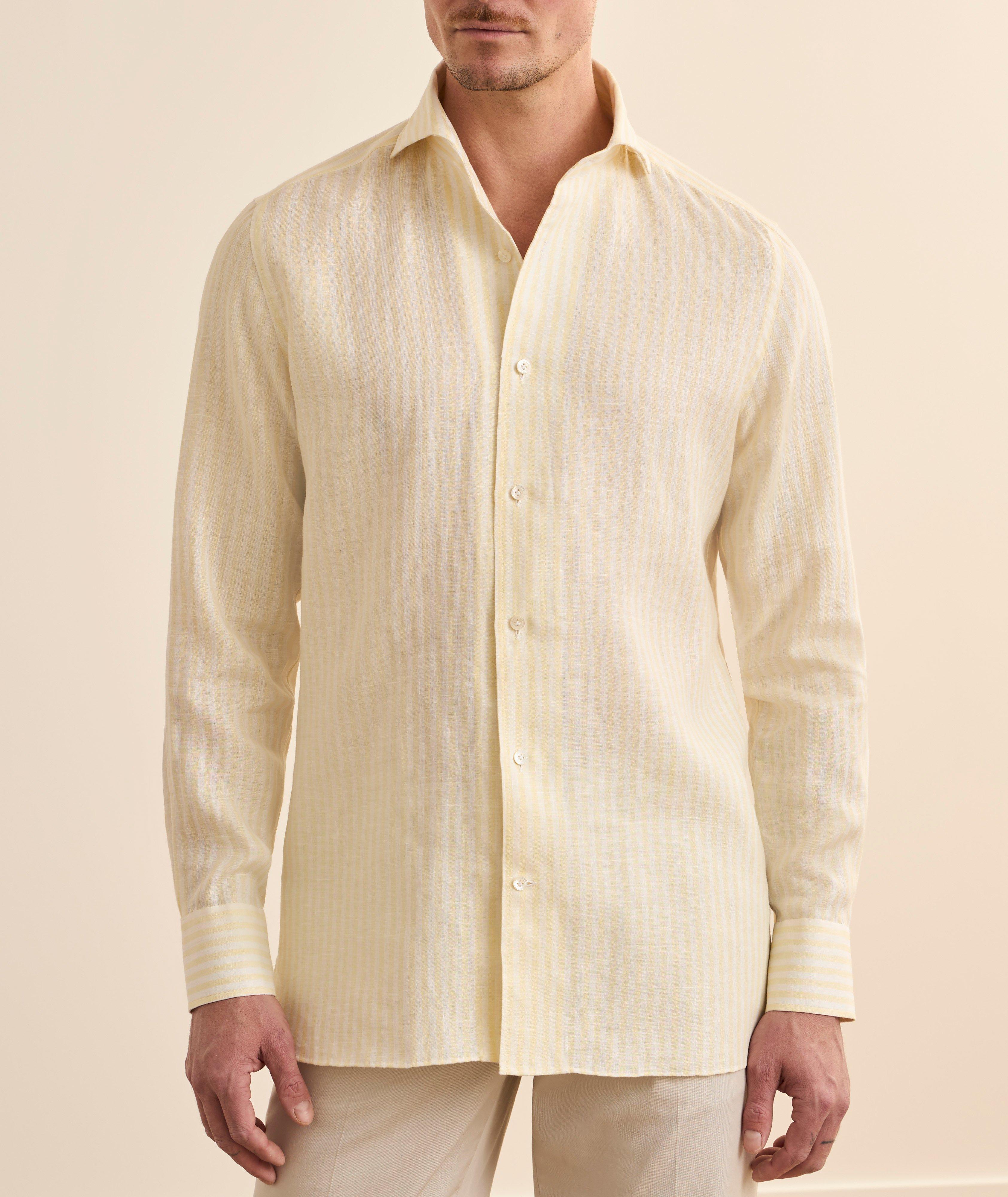 Chemise habillée lin rayée  image 1