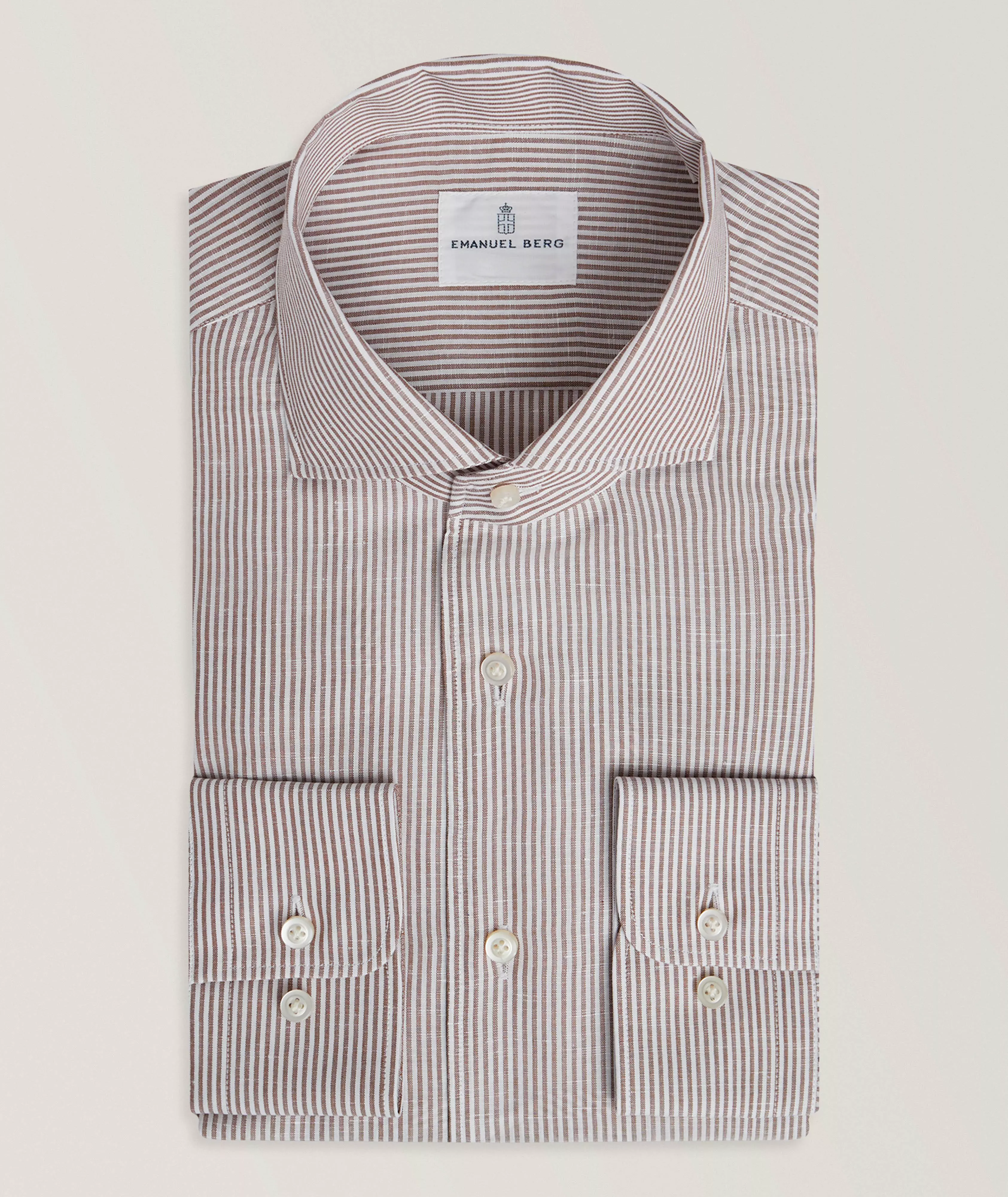 Emanuel Berg Luxe Sartorial Striped Dress Shirt