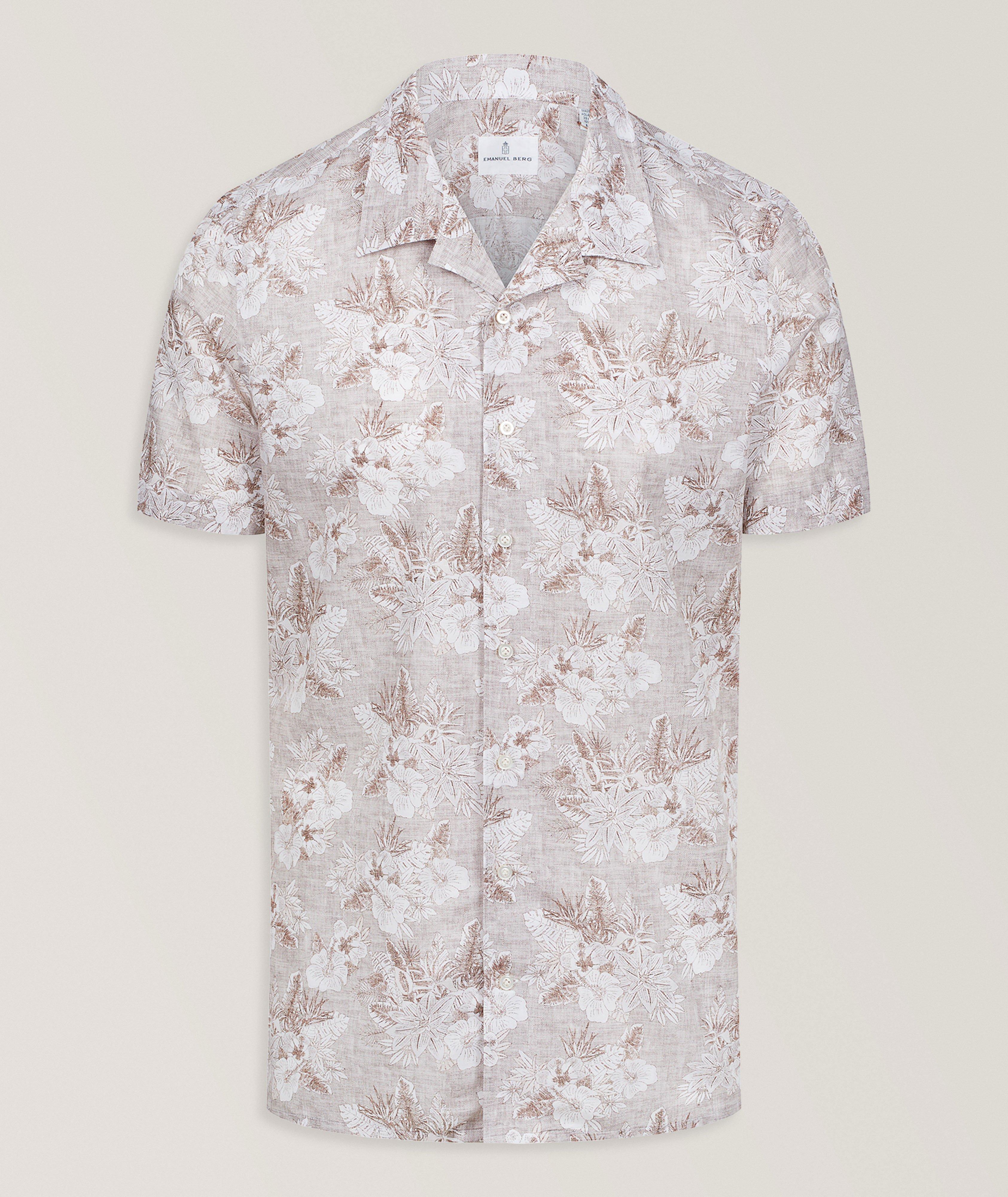 Emanuel Berg Floral Cotton-Linen Camp Shirt 