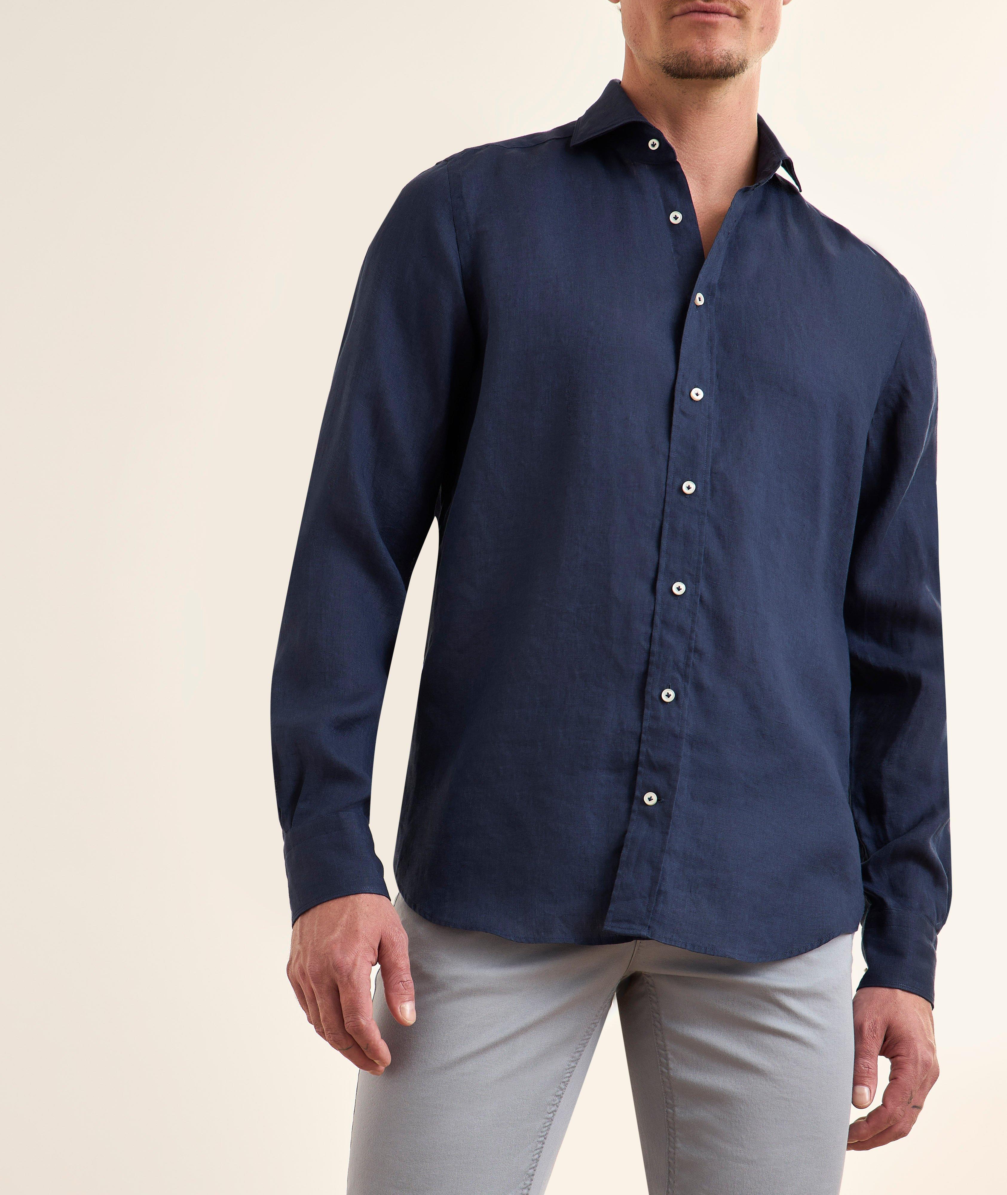 Washed Linen Sartorial Dress Shirt image 1