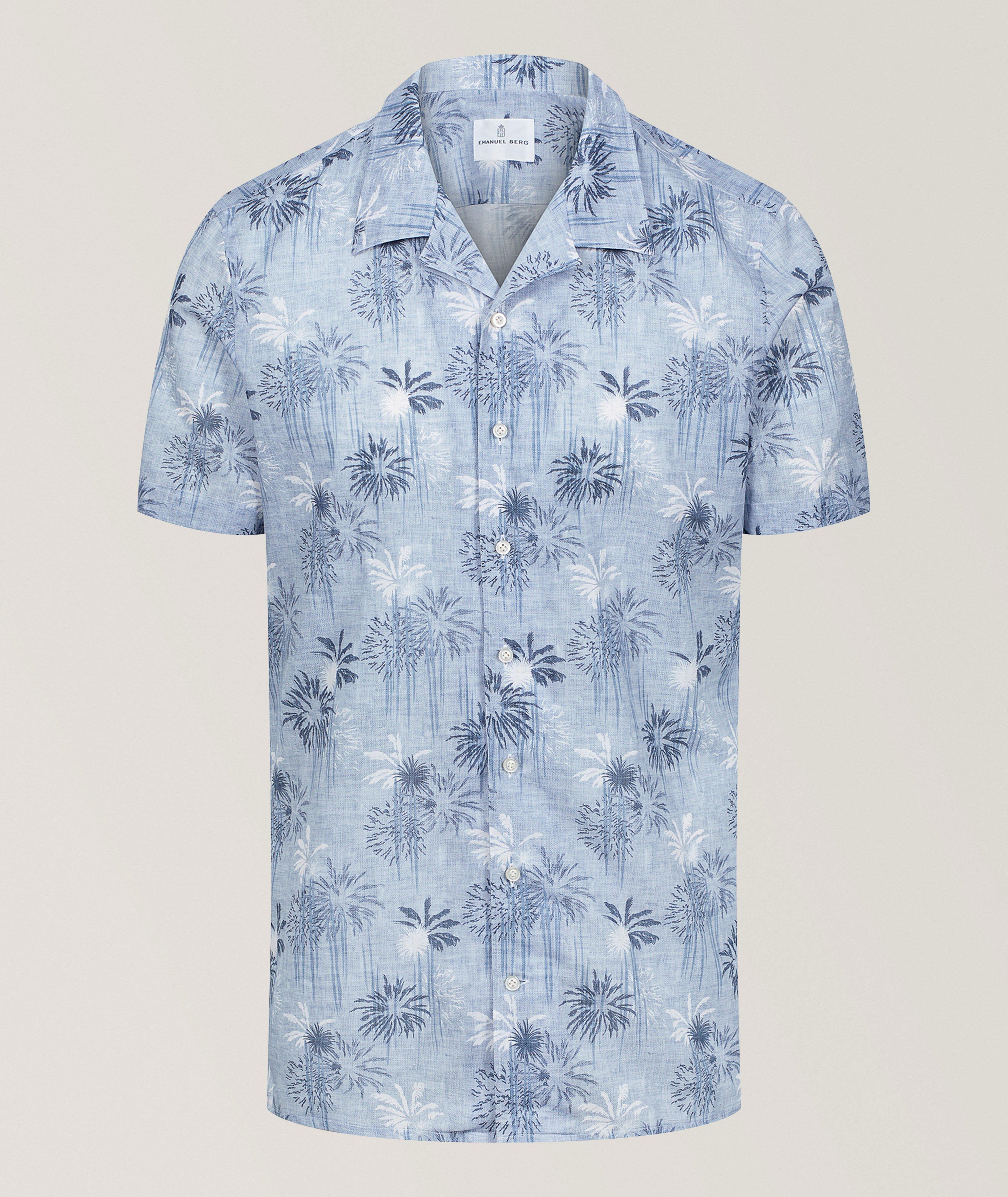 Emanuel Berg Printed Cotton-Linen Camp Shirt