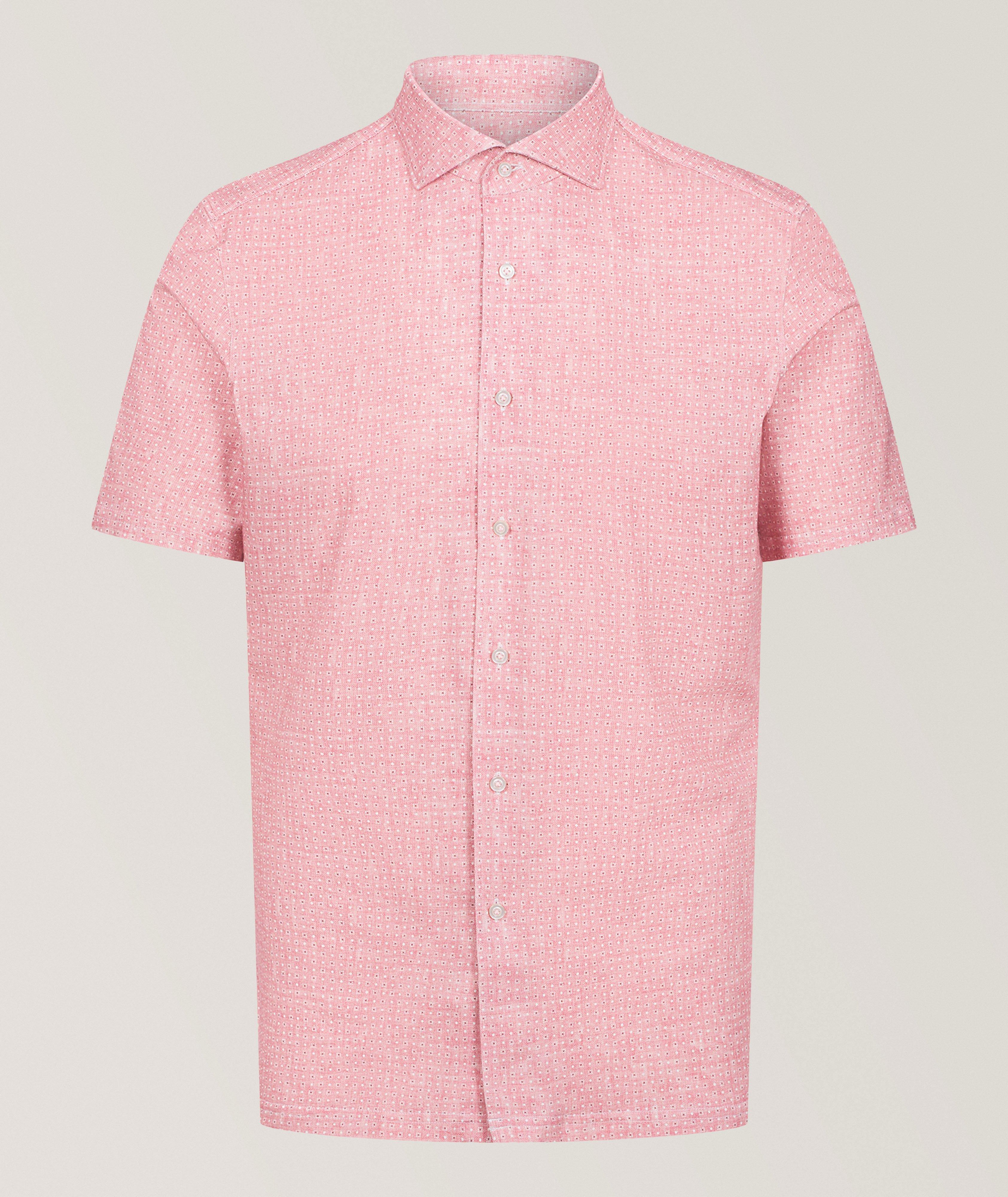 Emanuel Berg Geometric Stretch-Cotton Jersey Shirt
