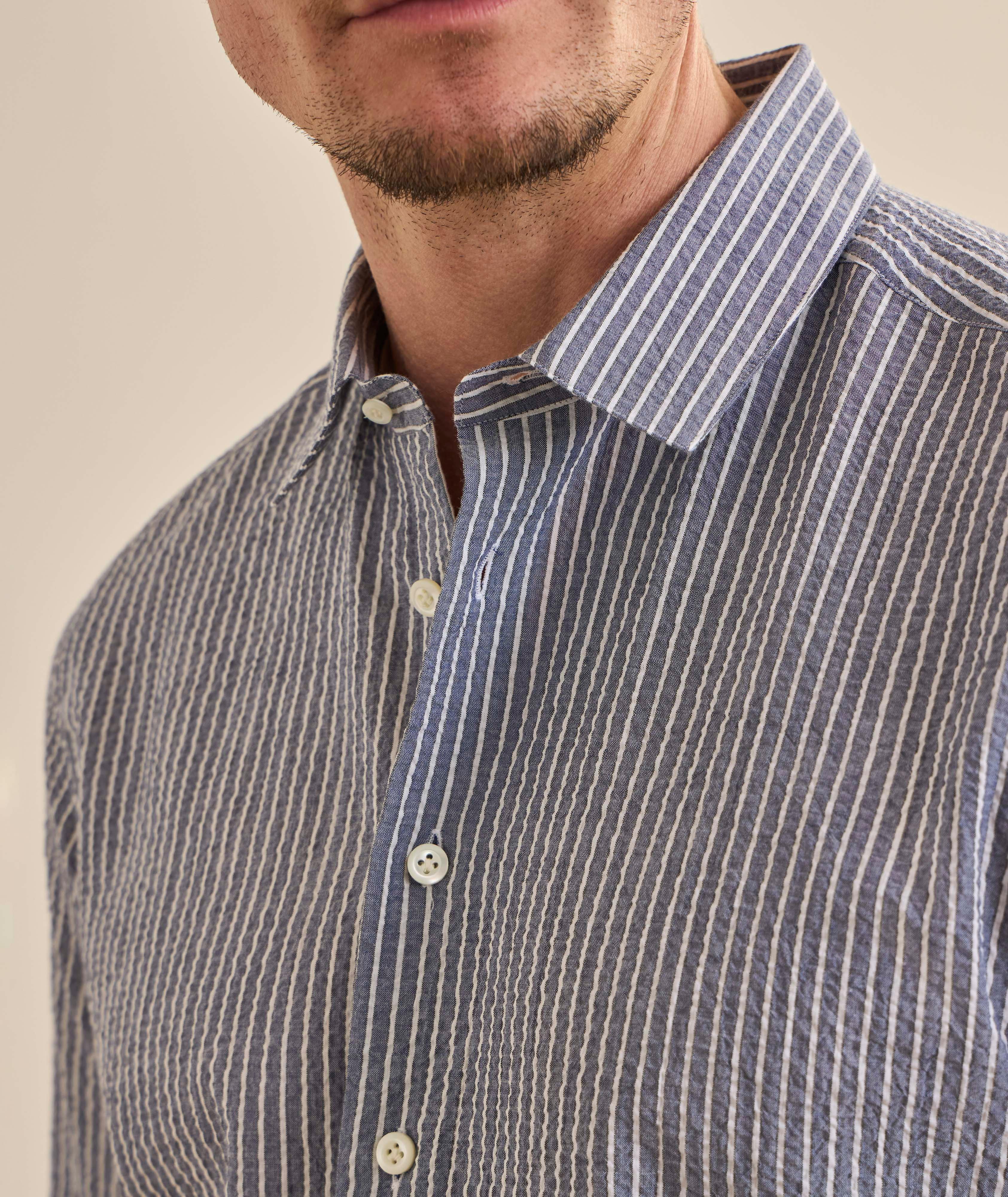 Striped Crinkle Cotton Shirt image 3