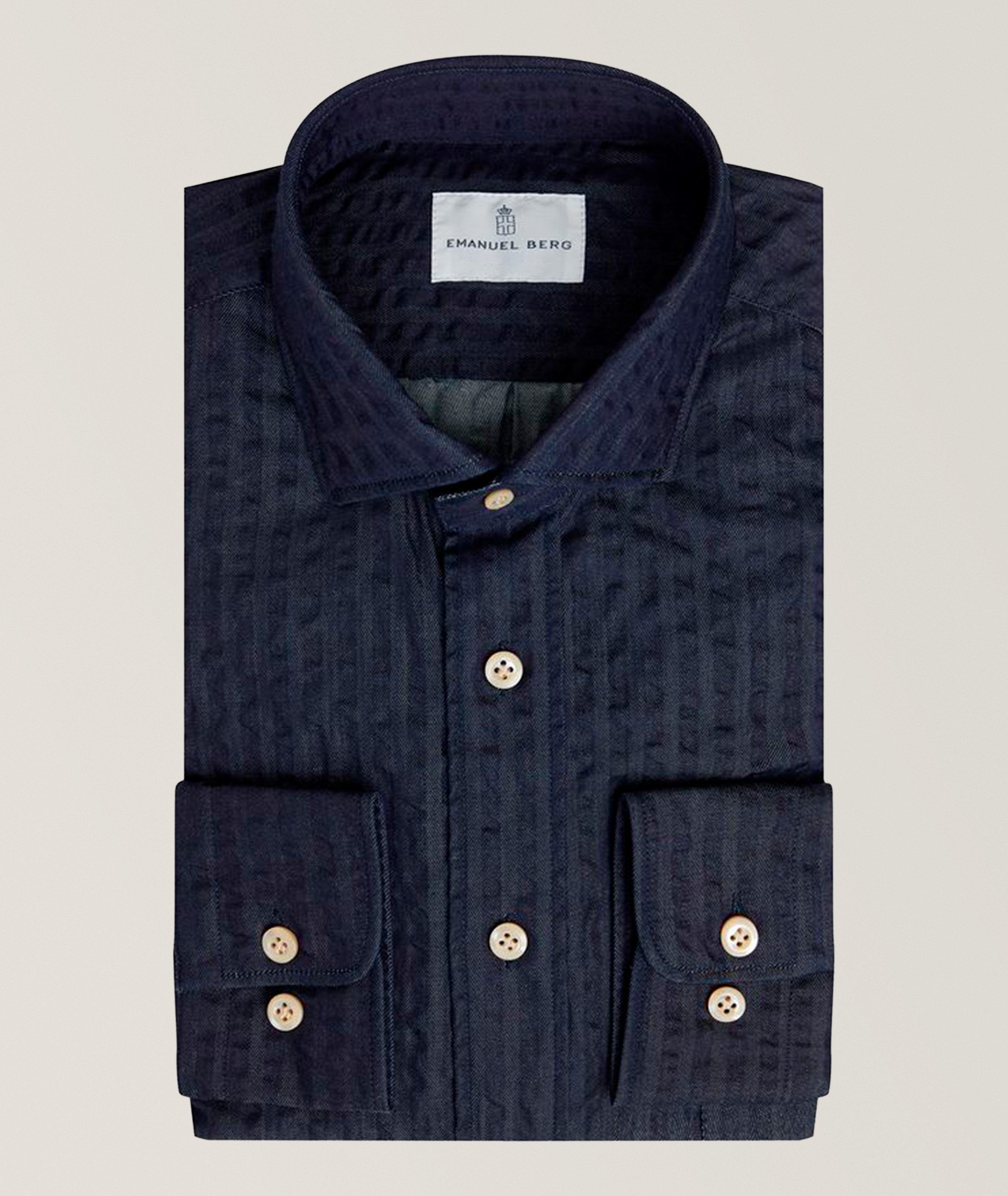 Emanuel Berg Crinkle Denim Shirt 