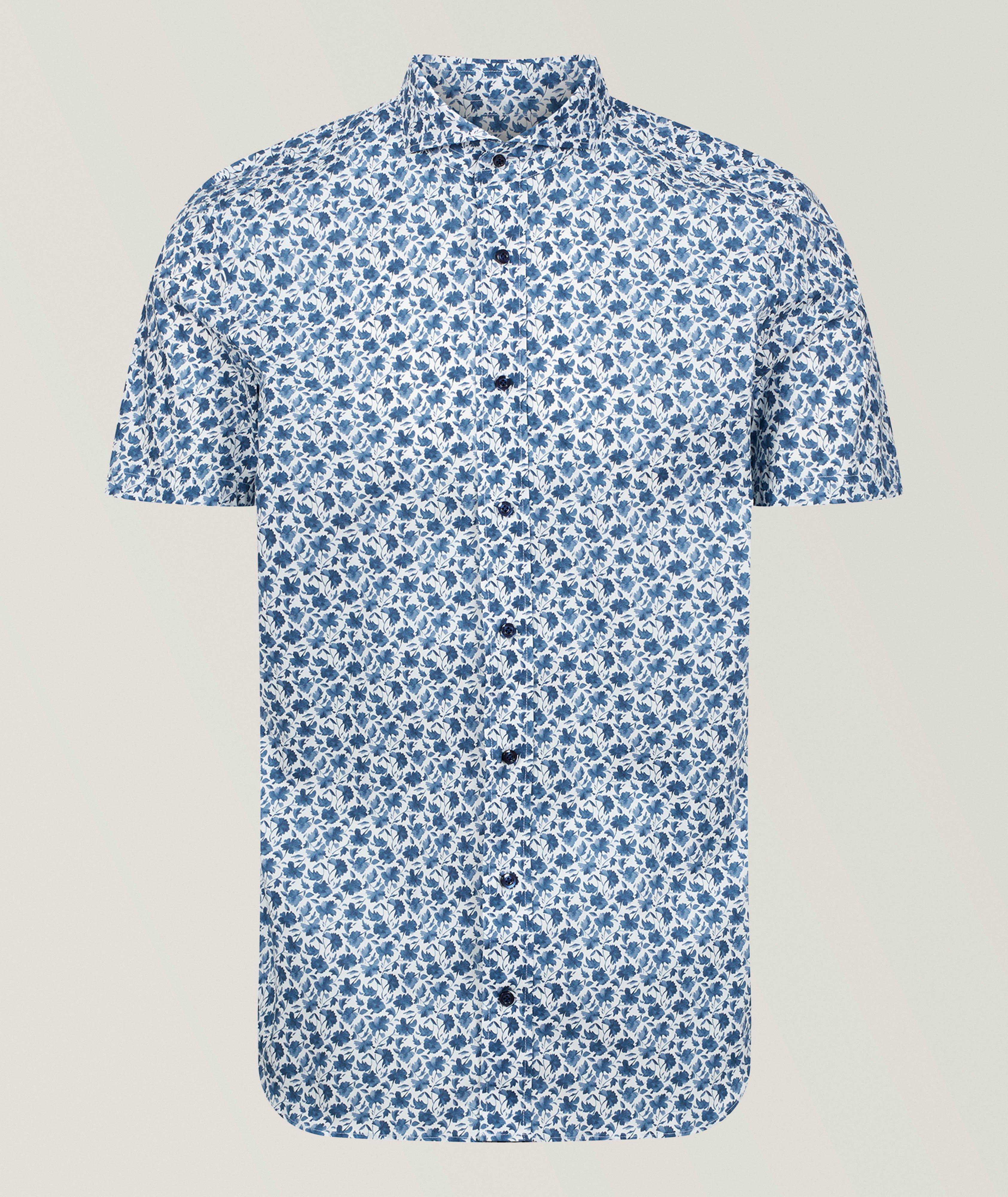 Emanuel Berg Floral Stretch-Poplin Shirt 