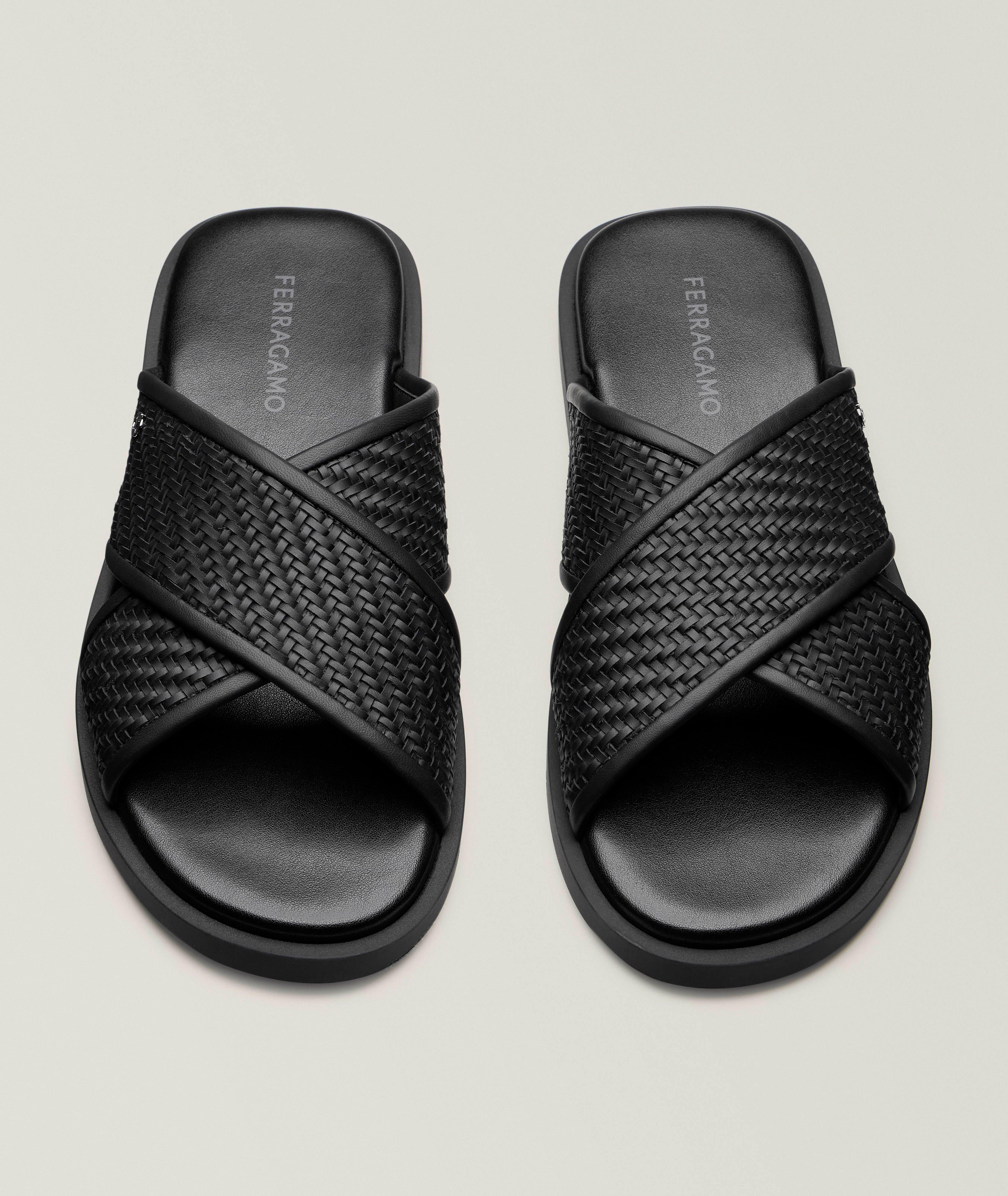 Crisscross Woven Leather Sandals image 1