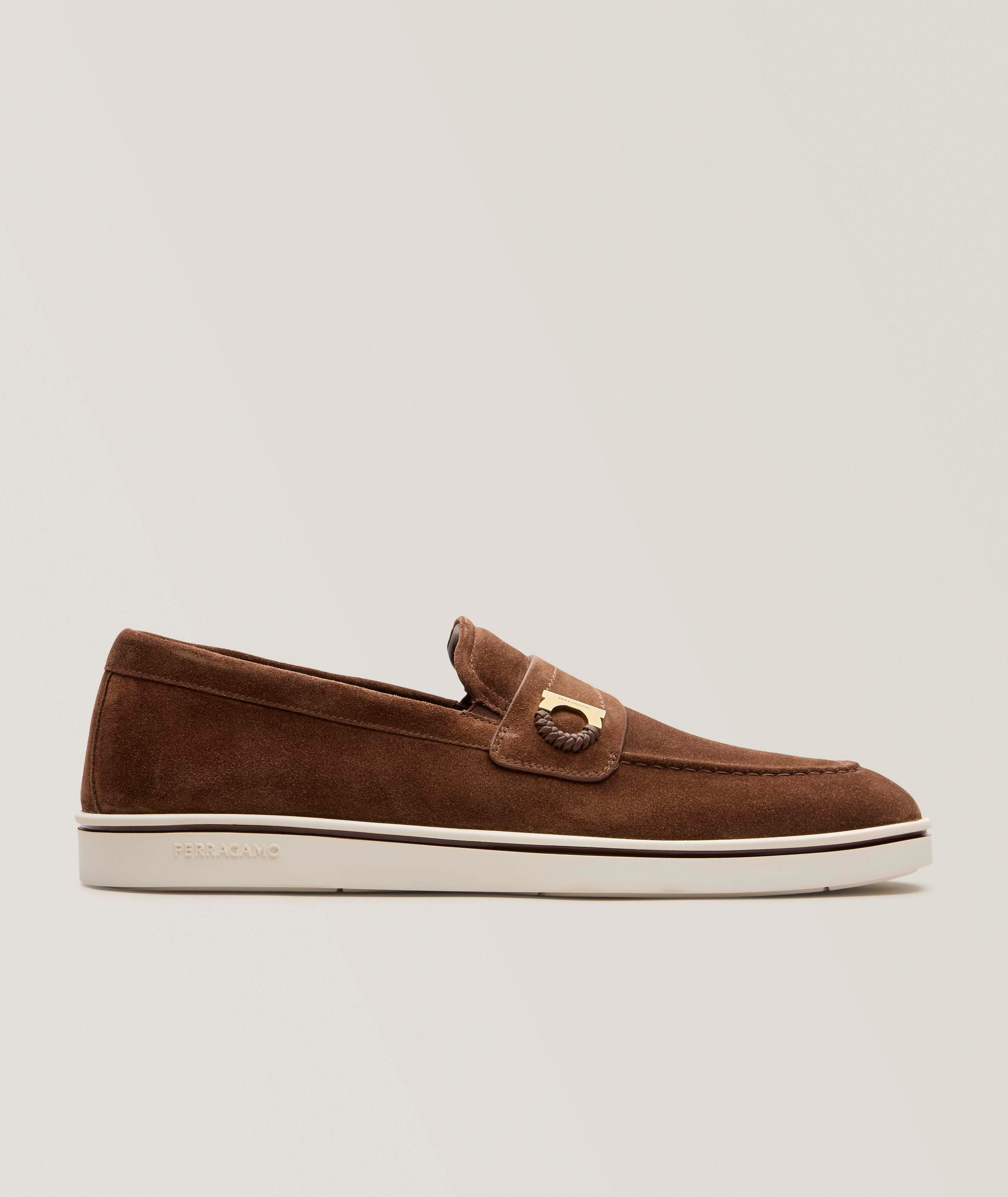 Ferragamo Suede Boat Shoe Loafers 