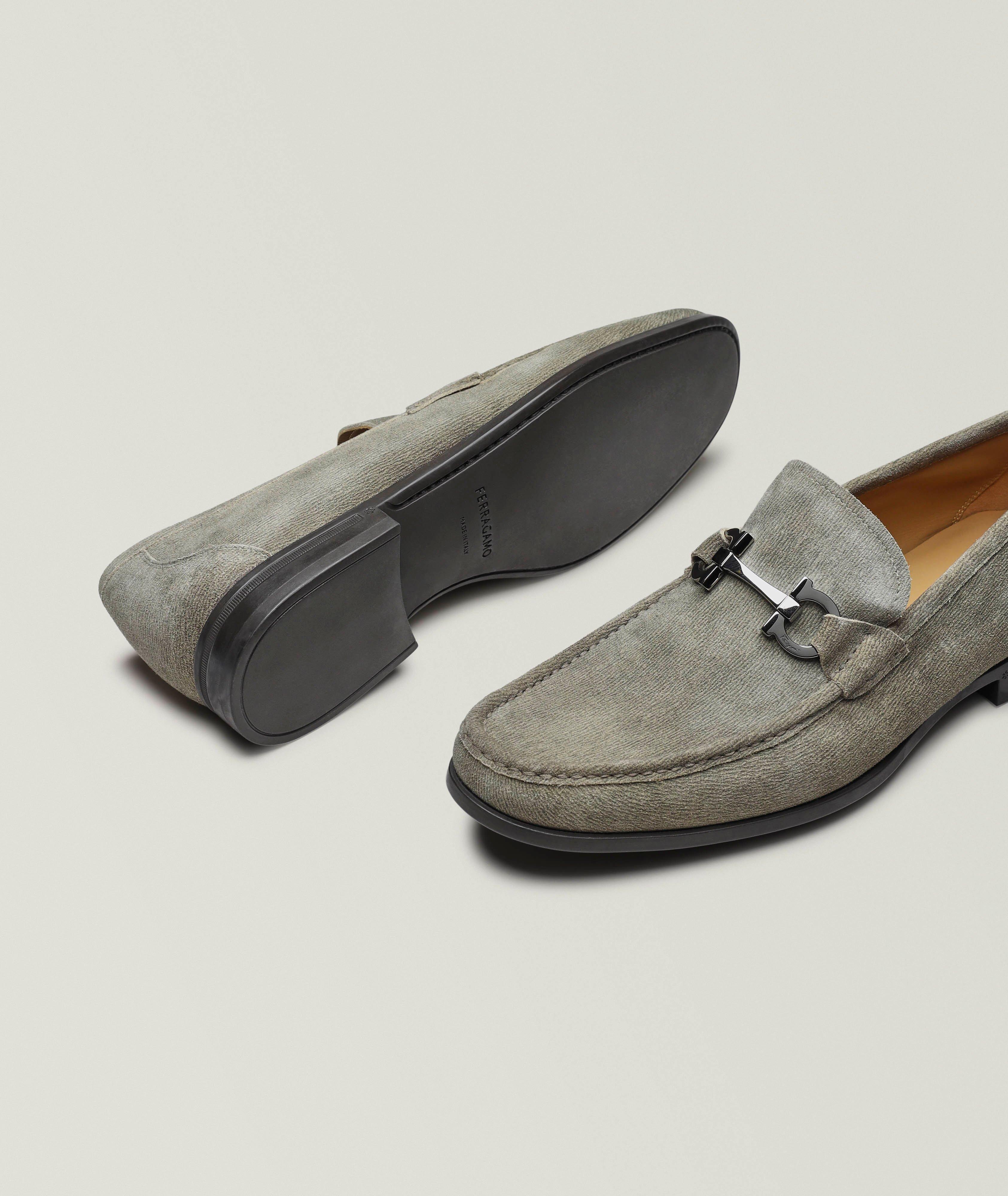 Grandioso Double Gancini Suede Loafers image 3