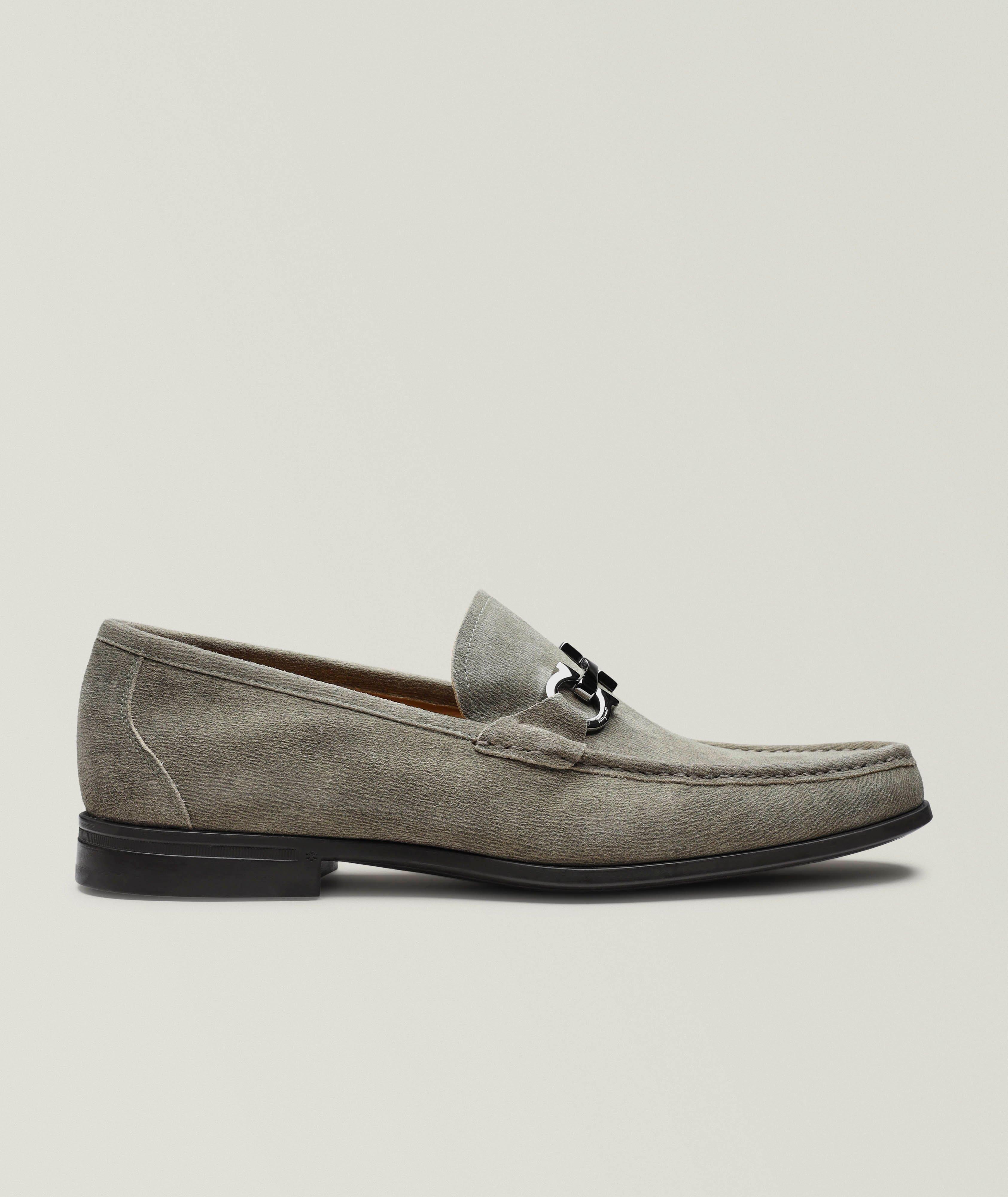 Grandioso Double Gancini Suede Loafers image 0