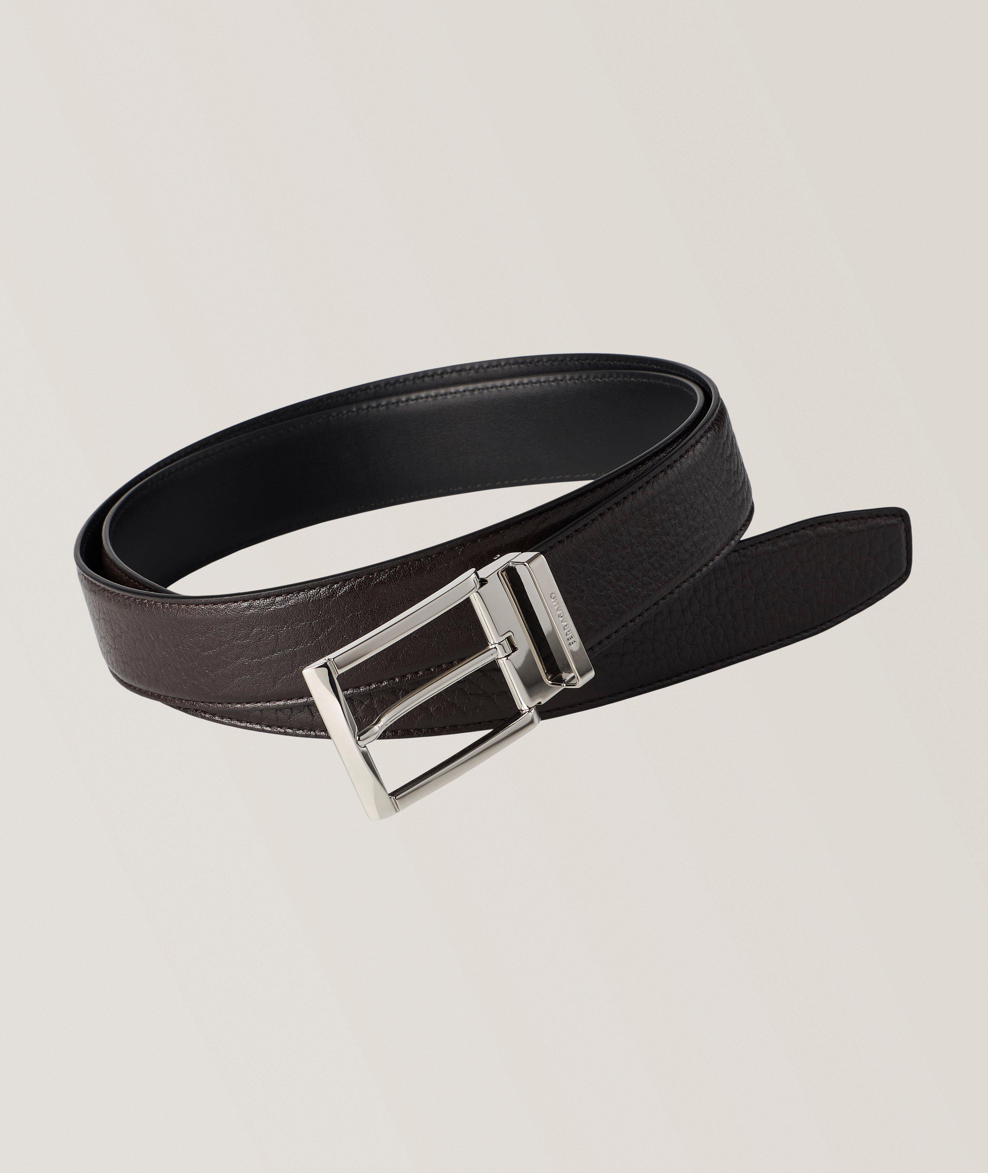 Reversible Square Buckle Leather Belt image 0