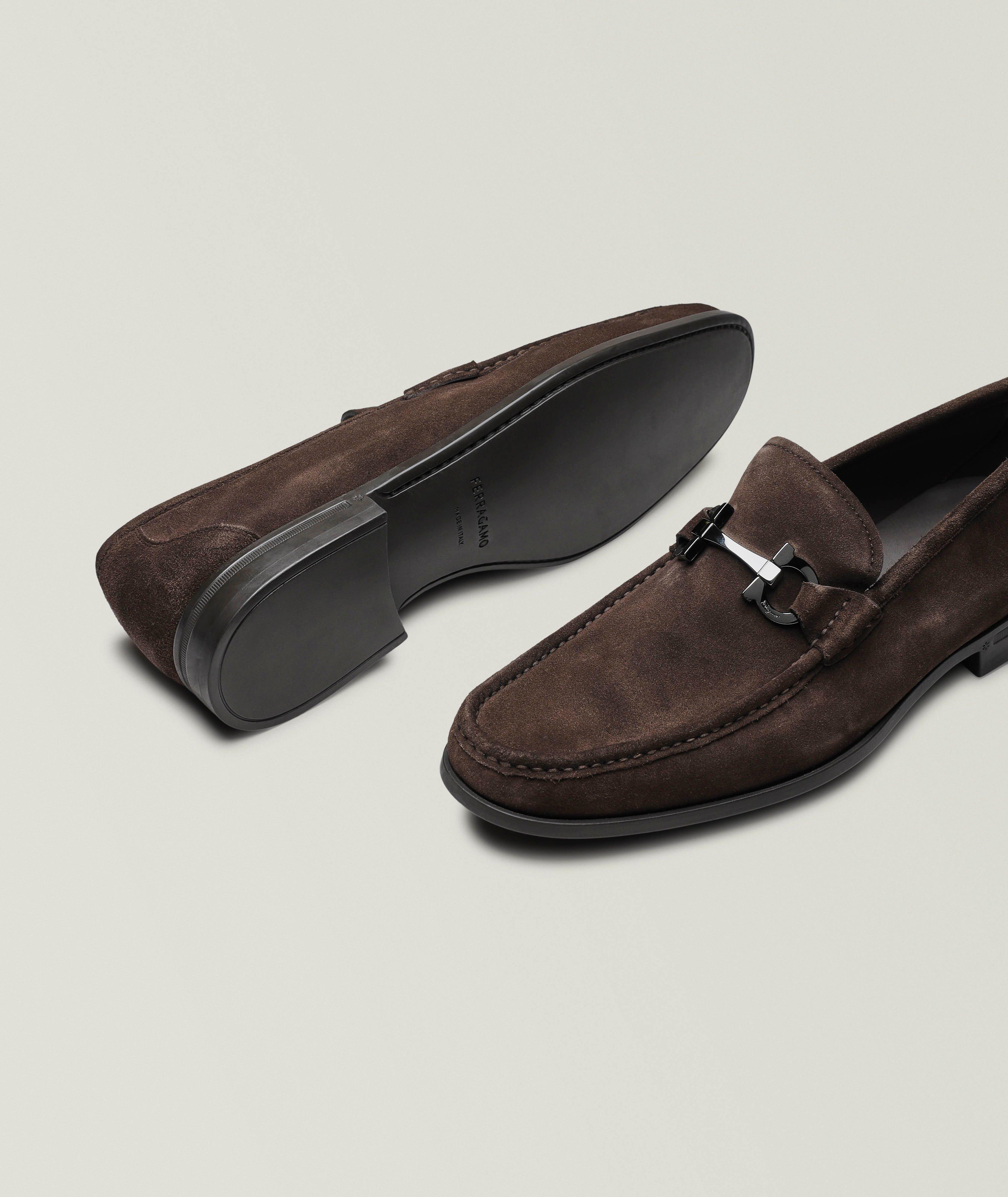 Grandioso Double Gancini Suede Loafers image 3