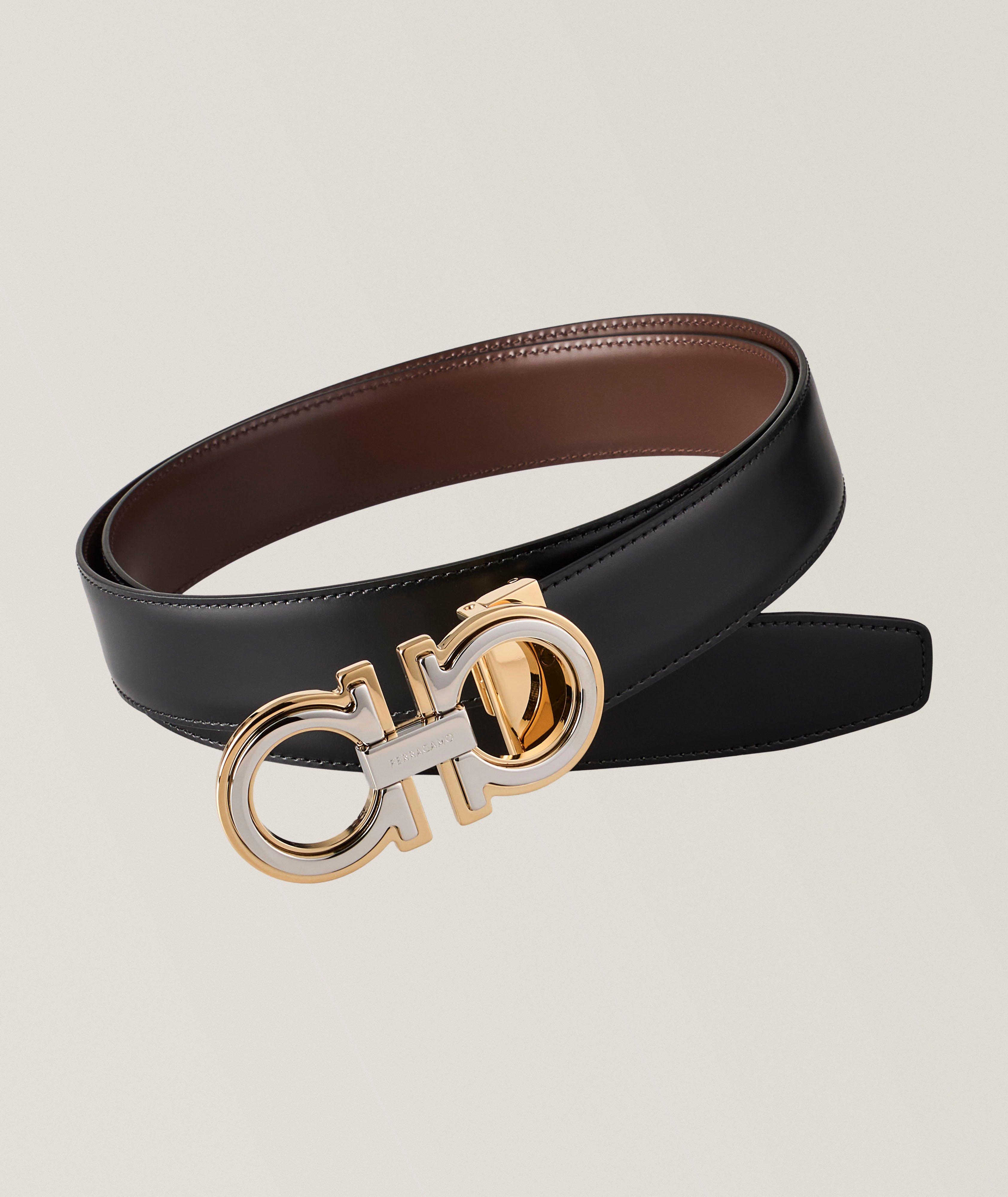 Double Gancini Reversible Leather Belt  image 0