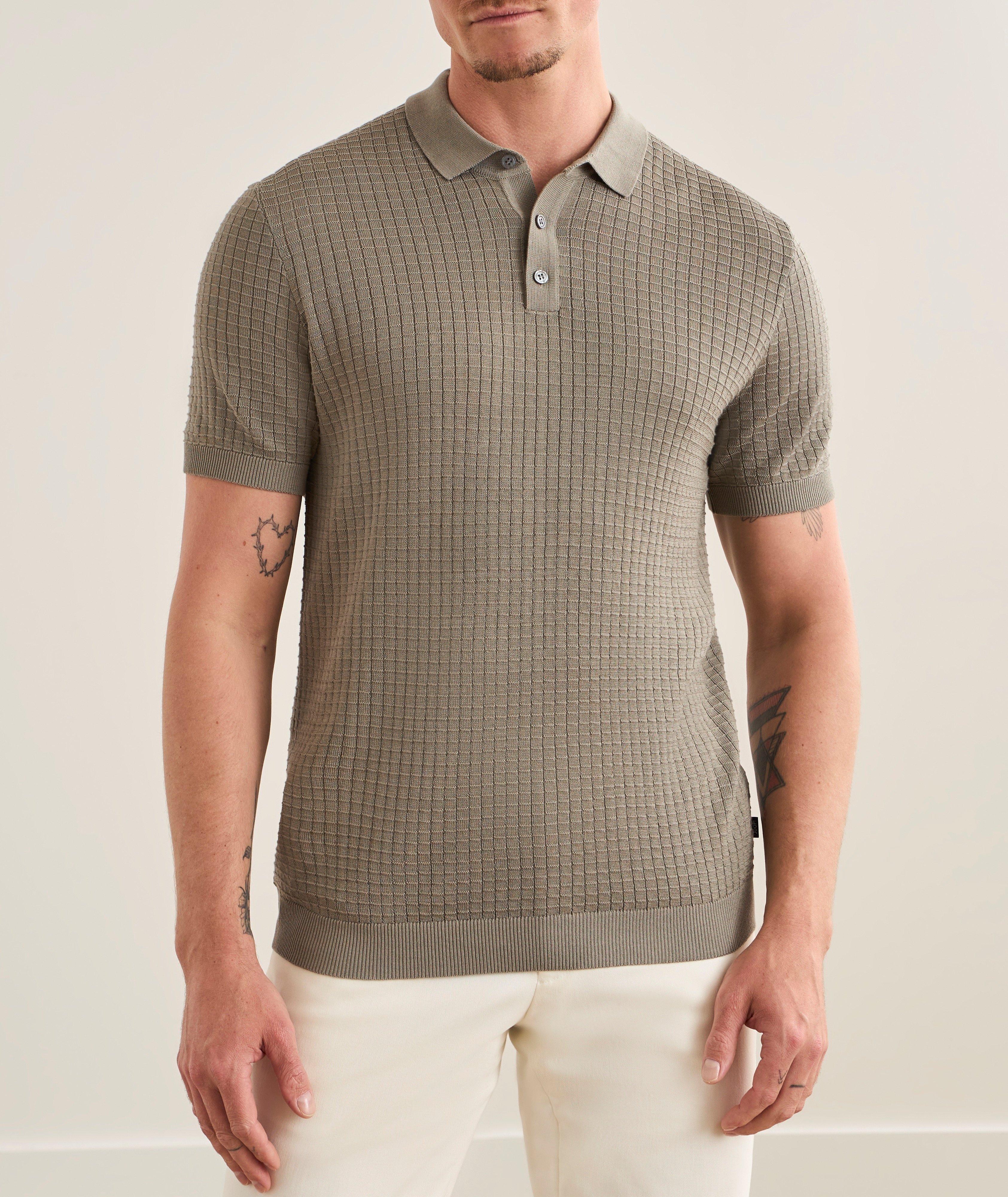Polo tricot coton mercerisé texturé image 1