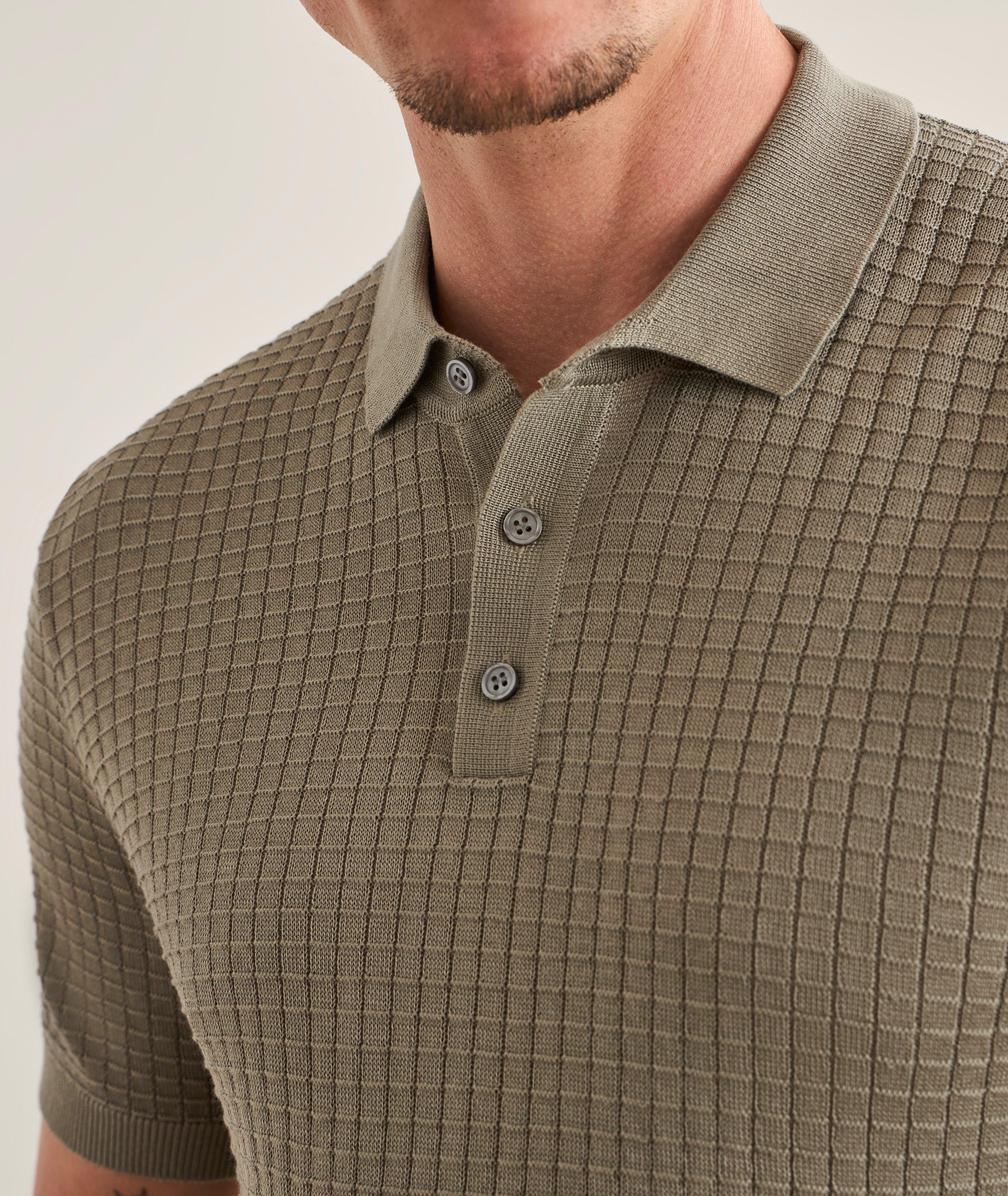 Polo tricot coton mercerisé texturé image 3