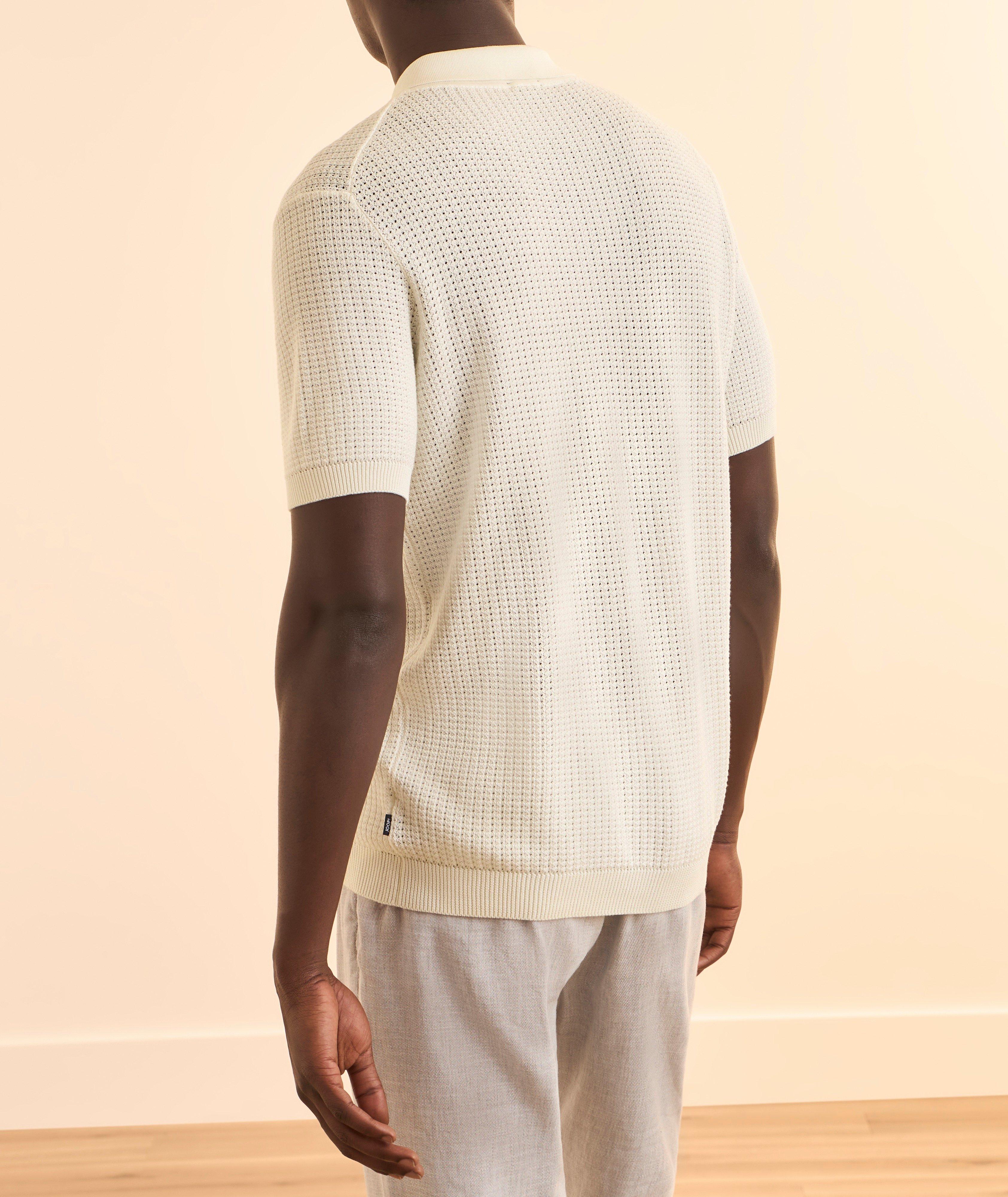 Textured Knit Quarter-Zip Polo  image 2