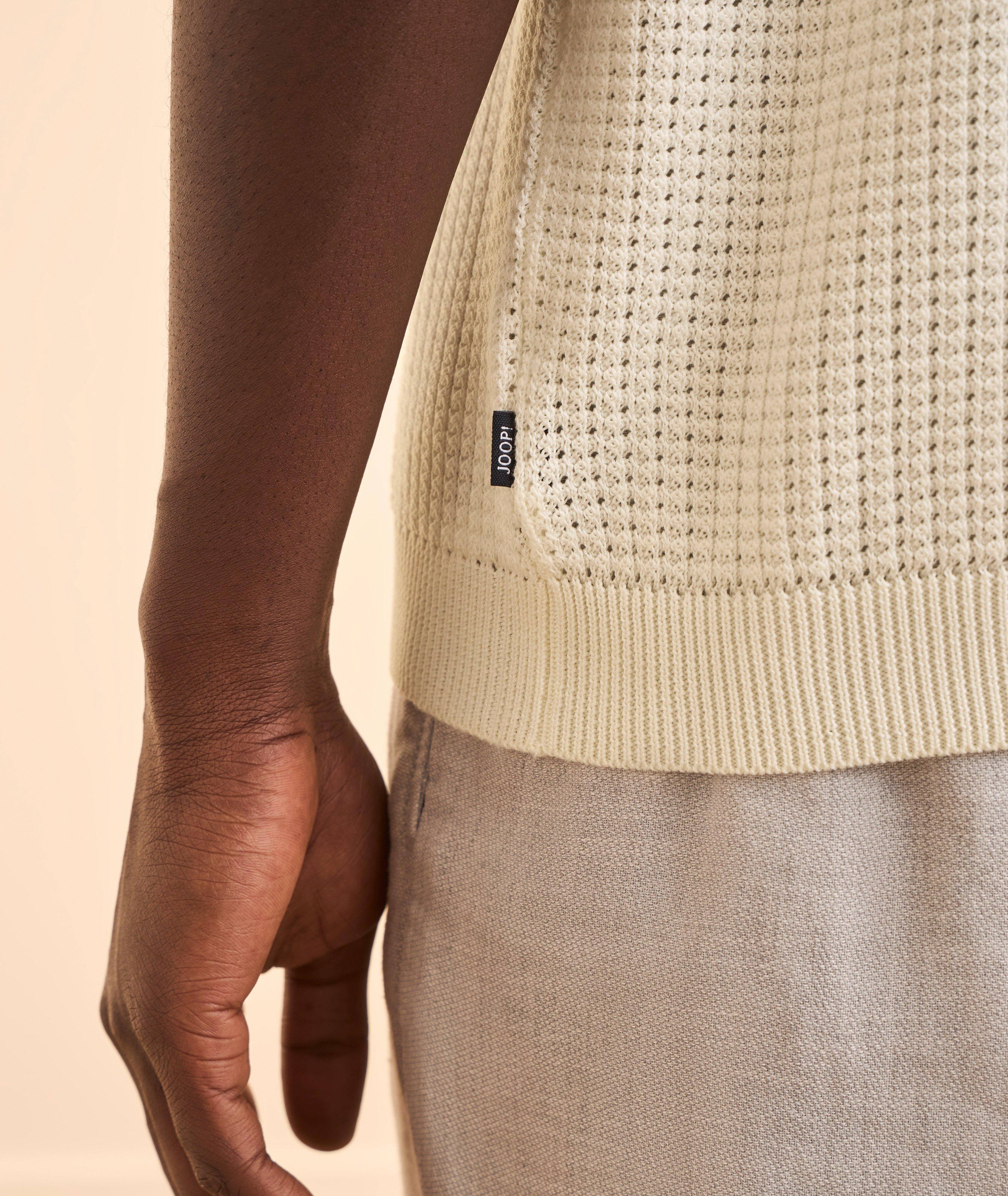 Textured Knit Quarter-Zip Polo  image 4