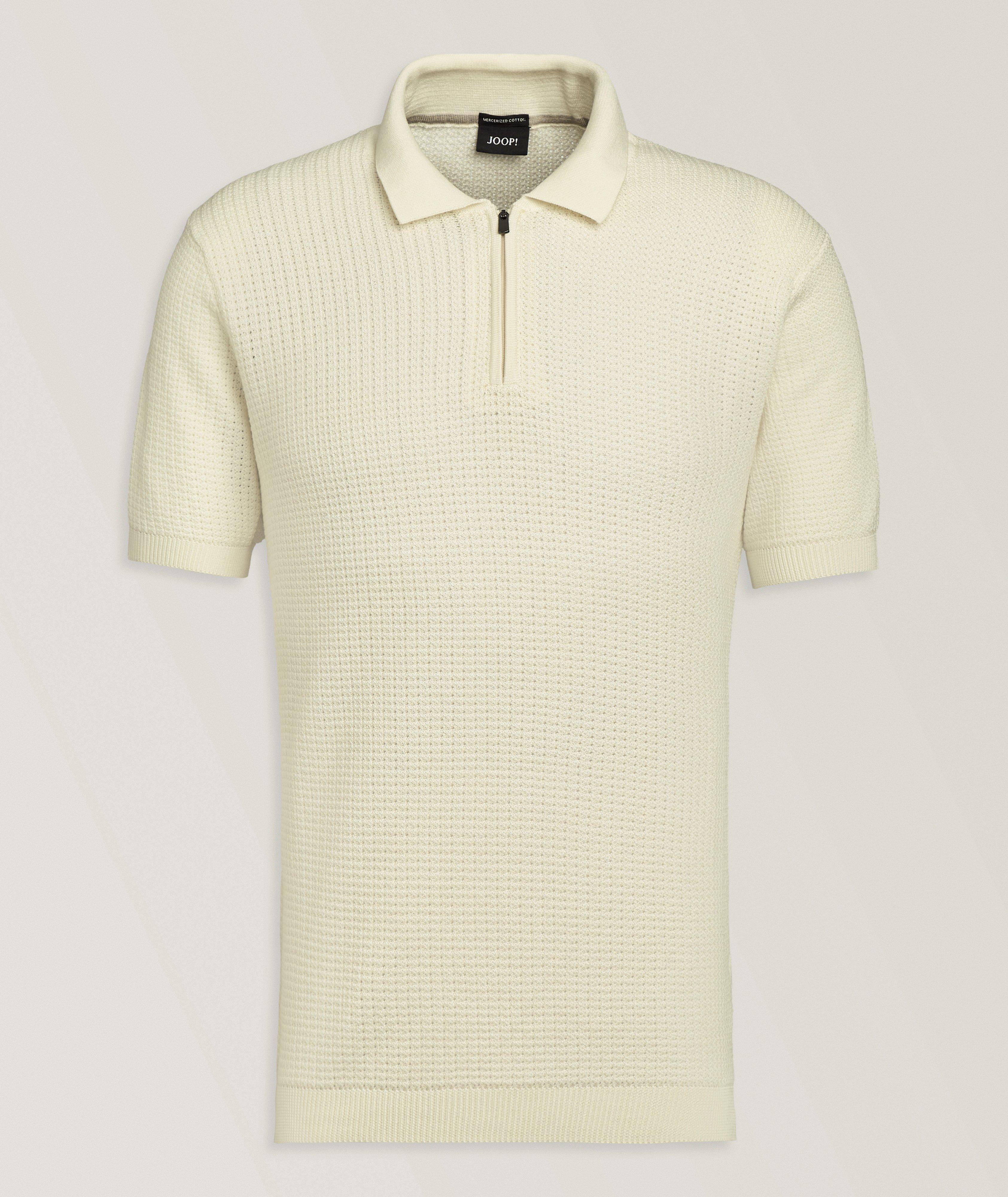 JOOP! Textured Knit Quarter-Zip Polo 