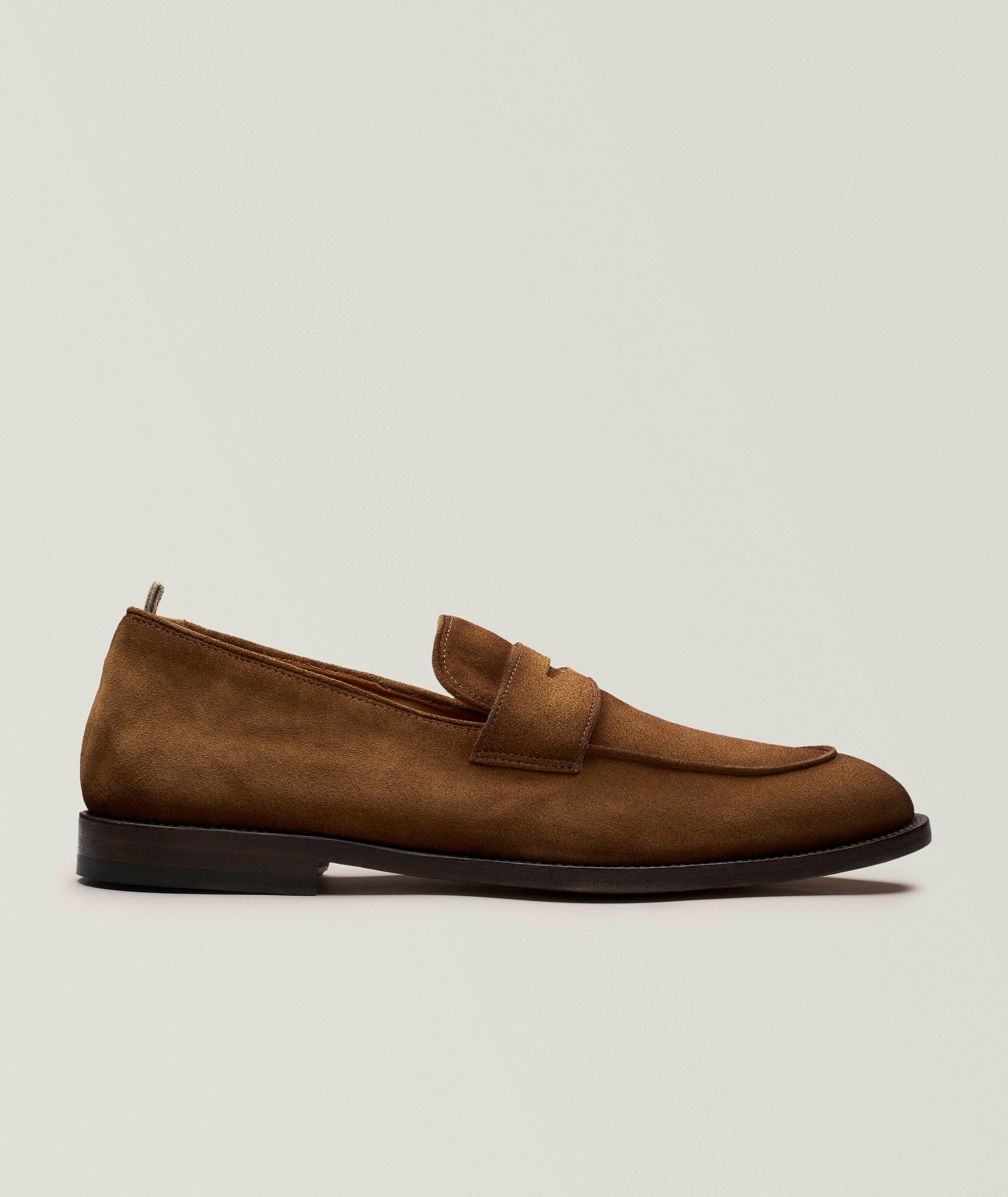 Officine Creative Opera Burnished Suede Penny Loafers