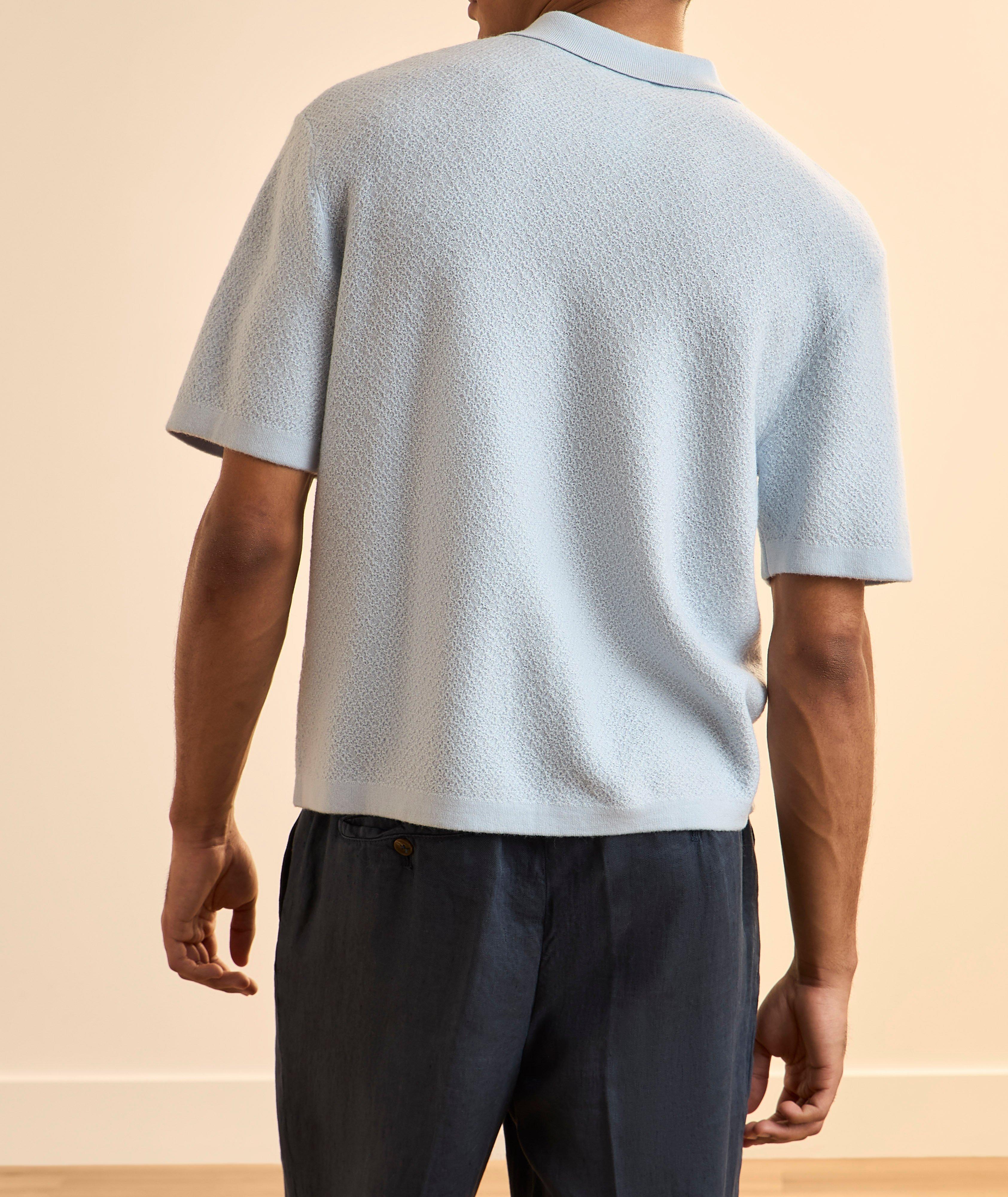 Textured Wool Knit Cardigan Polo image 2
