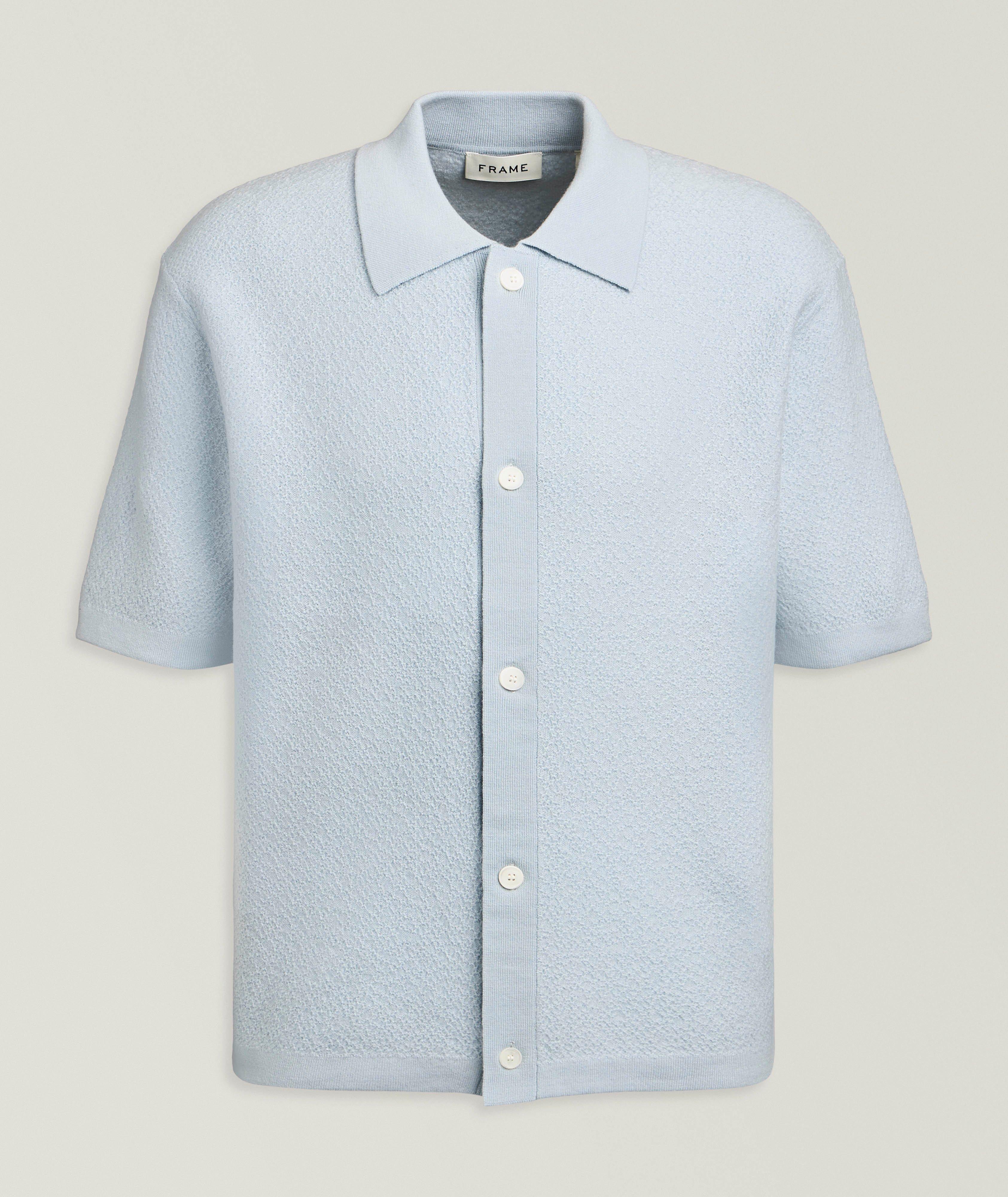 Textured Wool Knit Cardigan Polo image 0